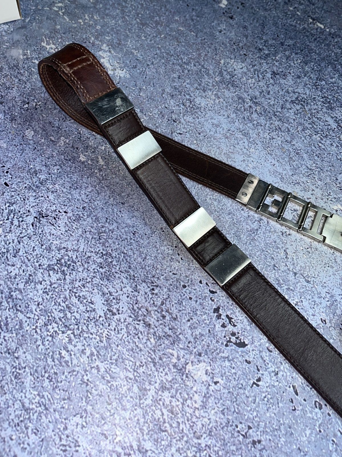 Iceberg Vintage Iceberg Leather Belt 126 cm Luxury Metal logo Size ONE SIZE - 4 Thumbnail