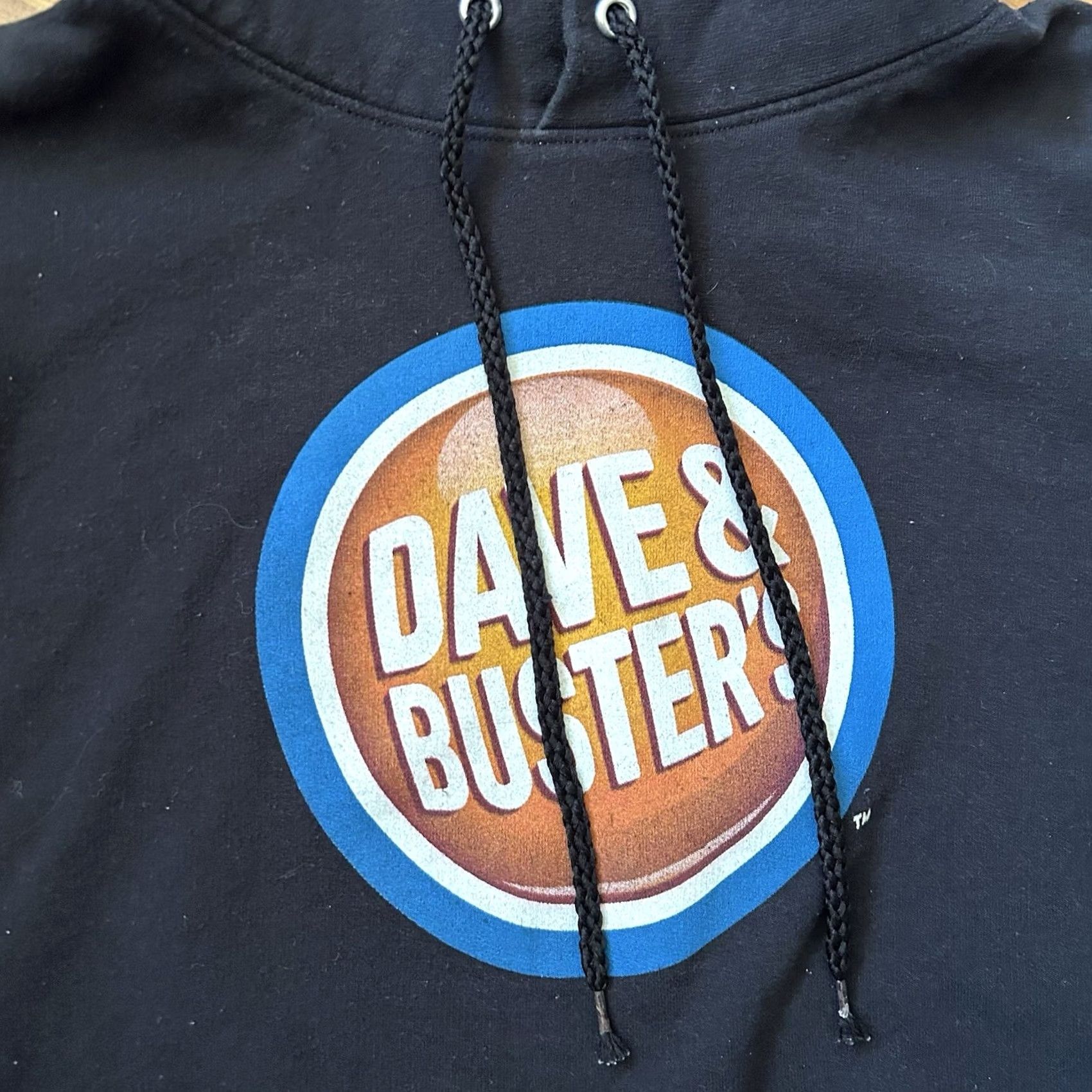 Hanes VINTAGE Hanes Hoodie Men XL Black 2000s Dave and Busters promo Pullover Size US XL / EU 56 / 4 - 3 Thumbnail