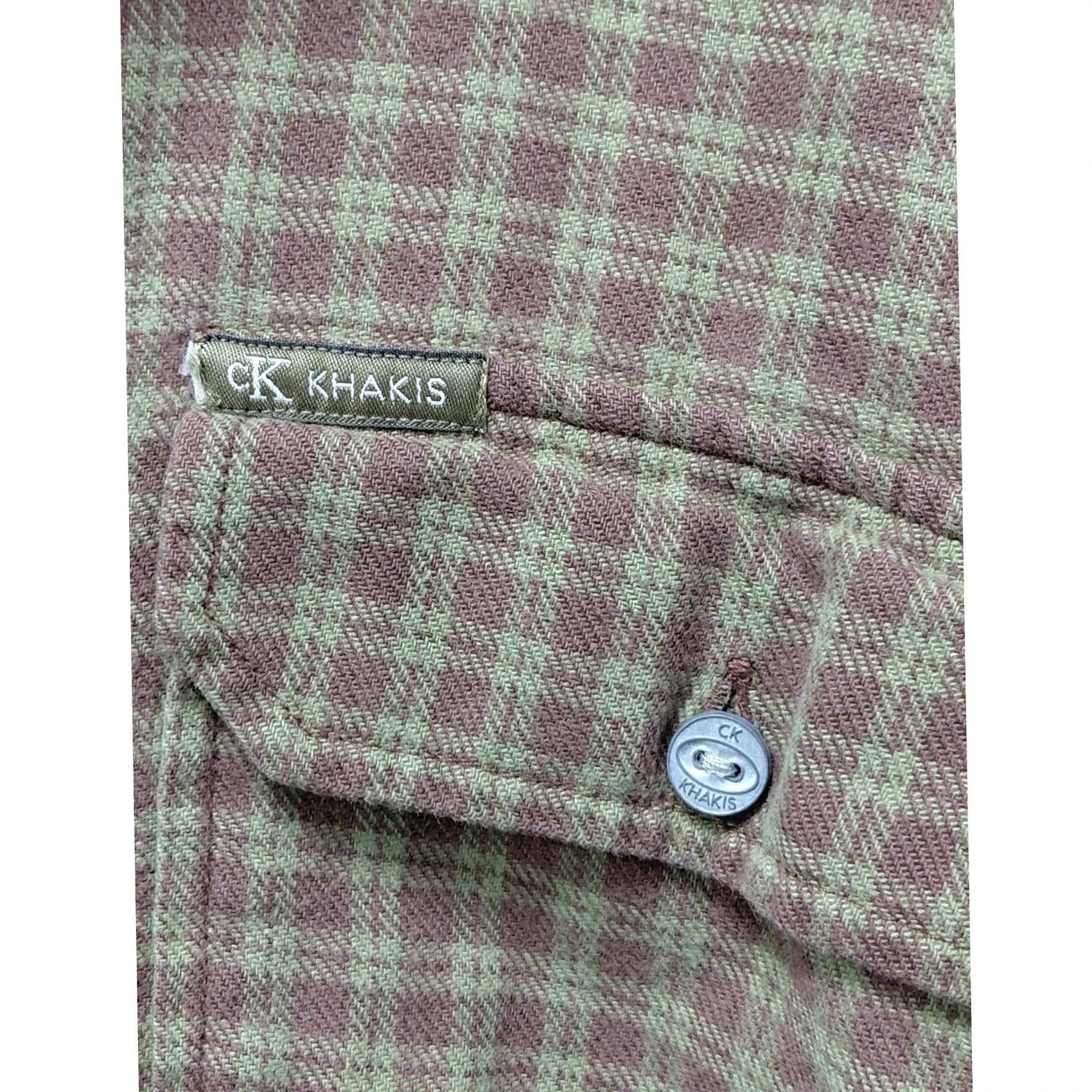 Calvin Klein Calvin Klein Khakis Shirt Brown Plaid Cotton Long Sleeve Collared Size XL Mens Size US XL / EU 56 / 4 - 3 Thumbnail