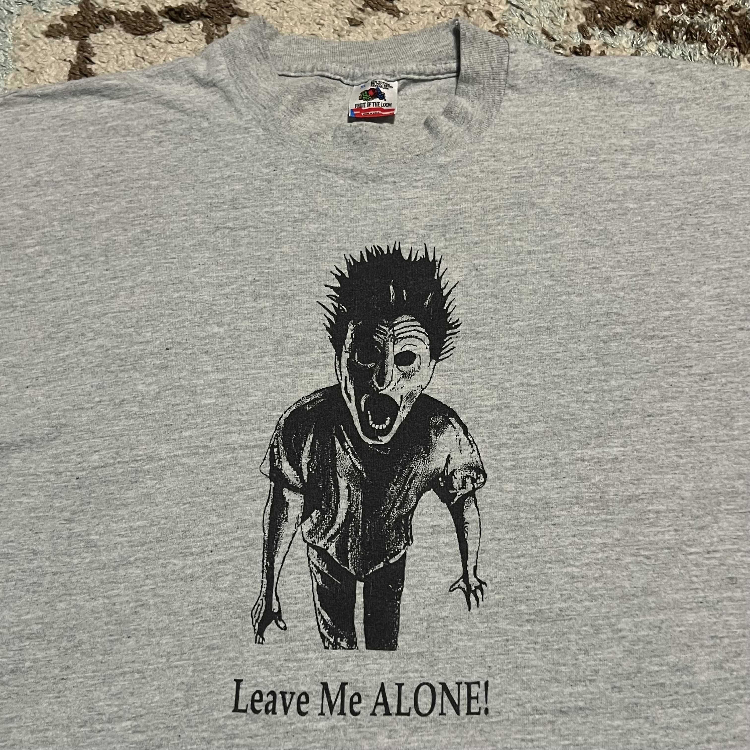 Vintage Leave Me Alone Scream Graphic Shirt Size XL 90s