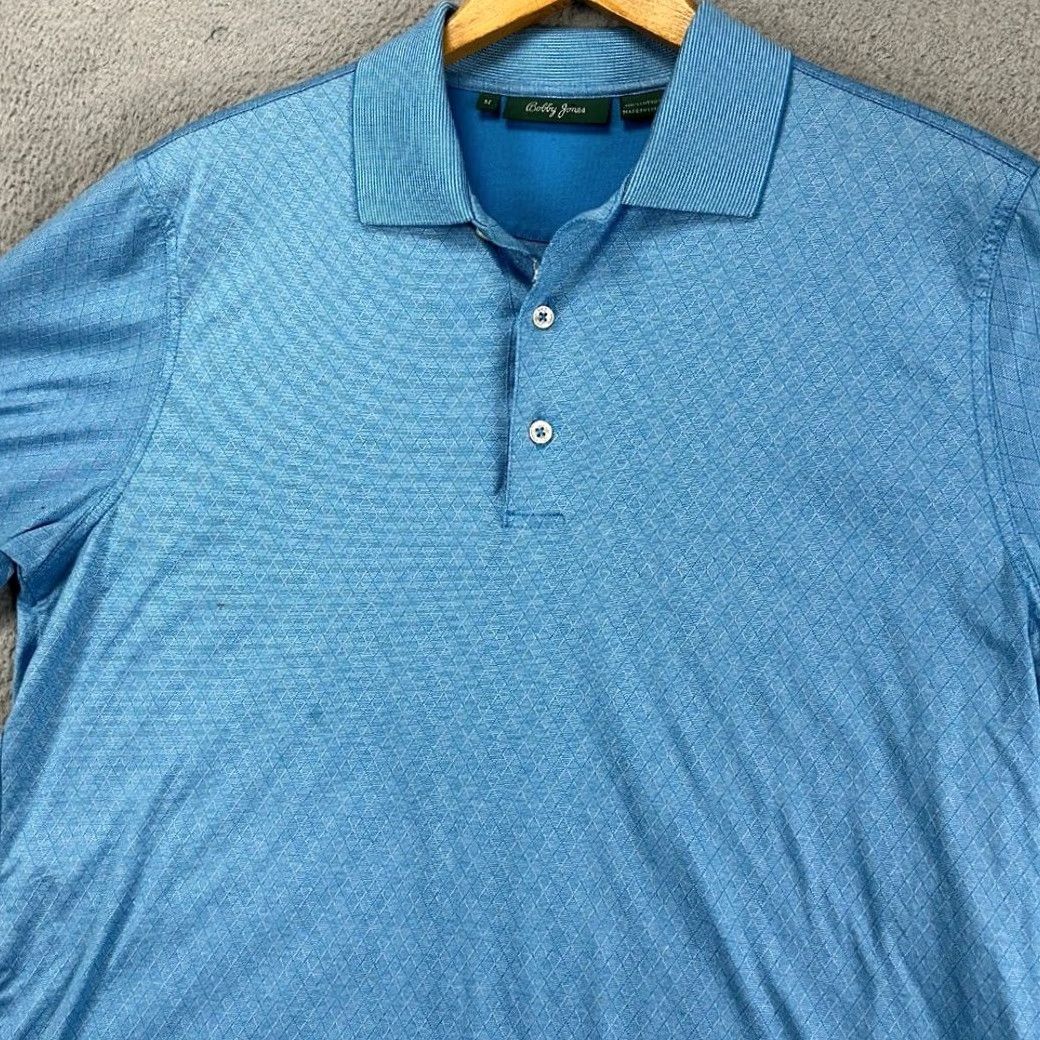 Vintage Bobby Jones Golf Polo Shirt Mens Medium Blue Geometric Casual Rugby Athletic Shirt Size US M / EU 48-50 / 2 - 5 Thumbnail