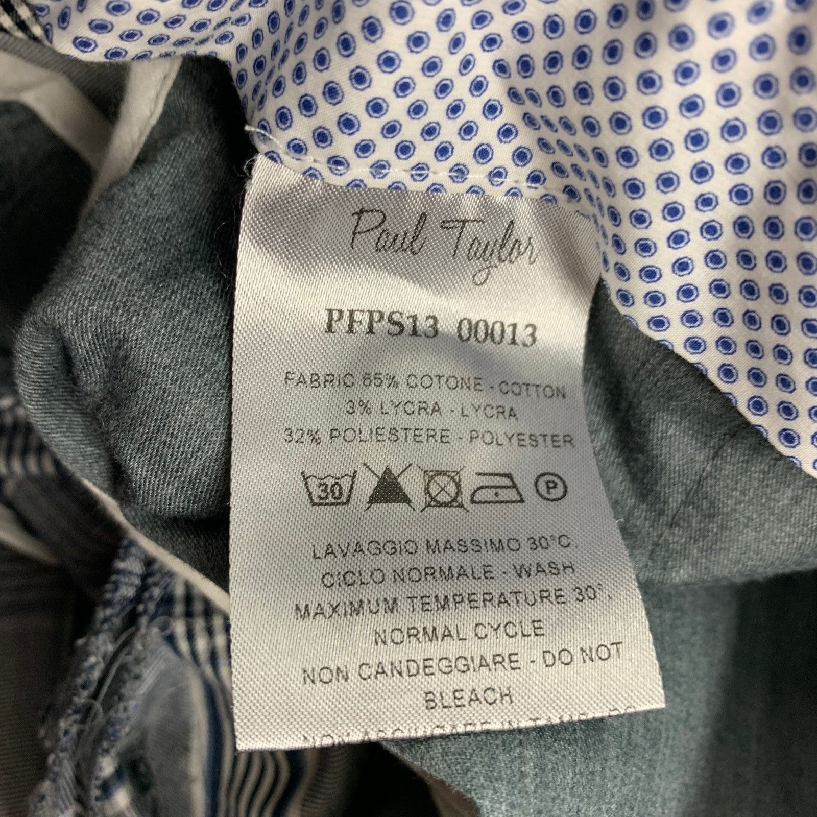 Other Navy White Plaid Cotton Polyester Zip Fly Pants Size US 29 - 3 Thumbnail
