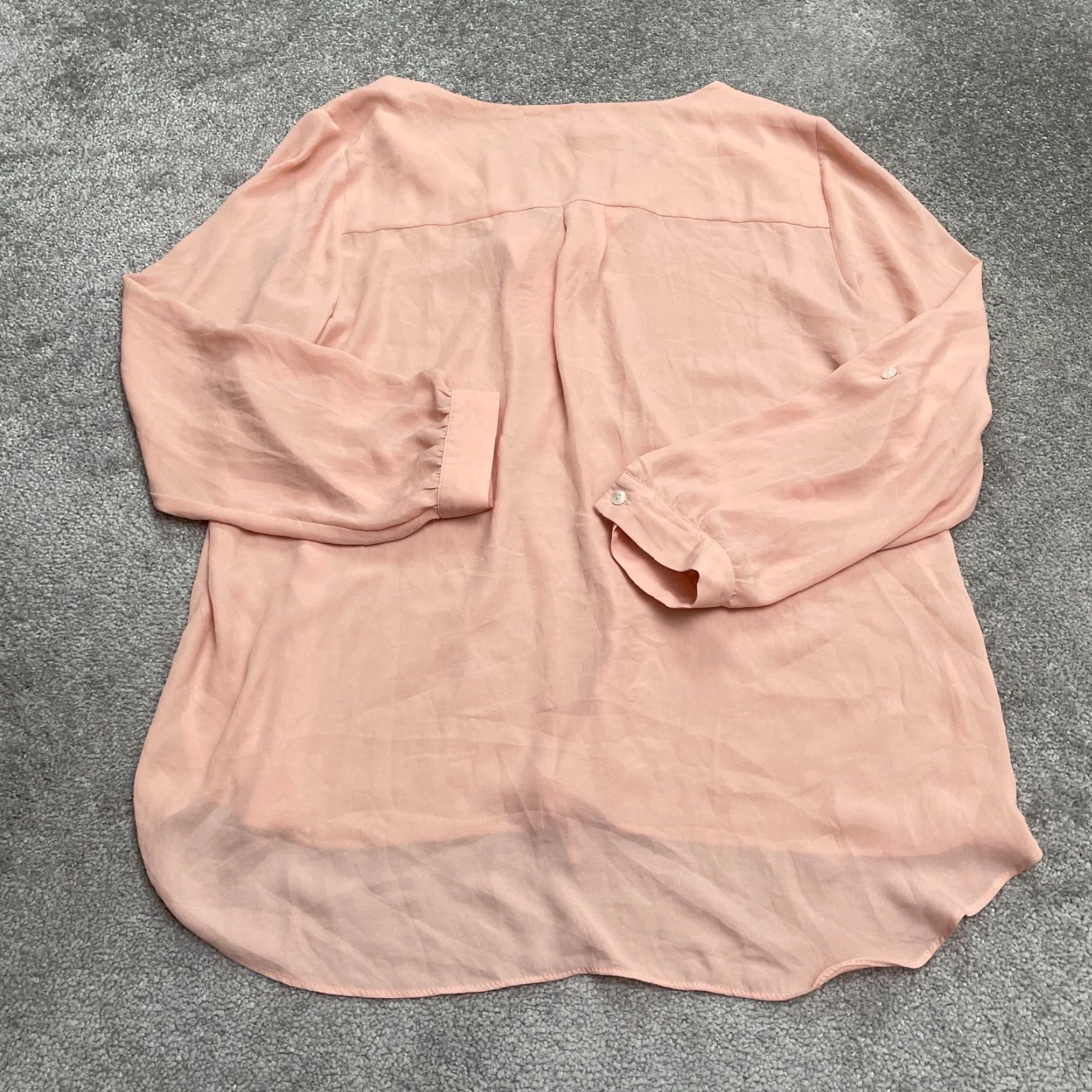 Vintage Roz & Ali Blouse Shirt Womens 1X Orange V-Neck Long Sleeve Chiffon Tunic Casual Workwear Modern Classic Size XL / US 12-14 / IT 48-50 - 2 Thumbnail