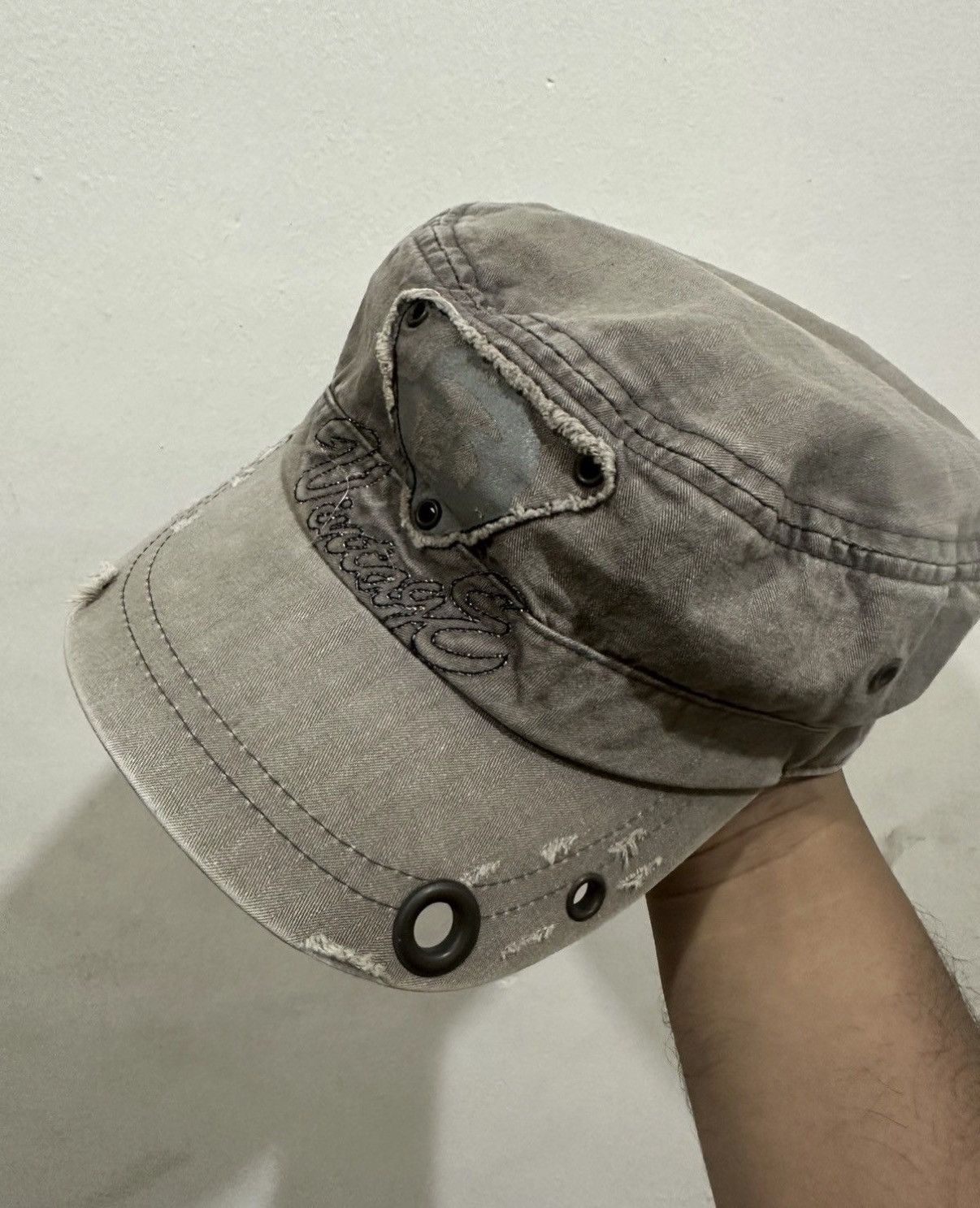 Japanese Brand 2000s Cadet Punk Cap Hysteric Studded Army Size ONE SIZE - 1 Thumbnail