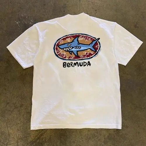Other Washed vintage distressed shark print cotton tee Size US L / EU 52-54 / 3 - 7 Thumbnail