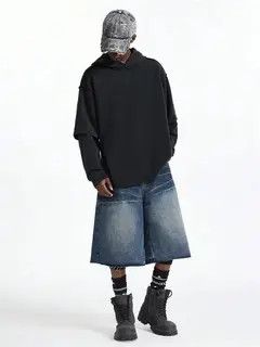 Japanese Brand Masumizu x Nao Wide Leg Y2k Shorts Jorts Denim Size US 34 / EU 50 - 5 Thumbnail