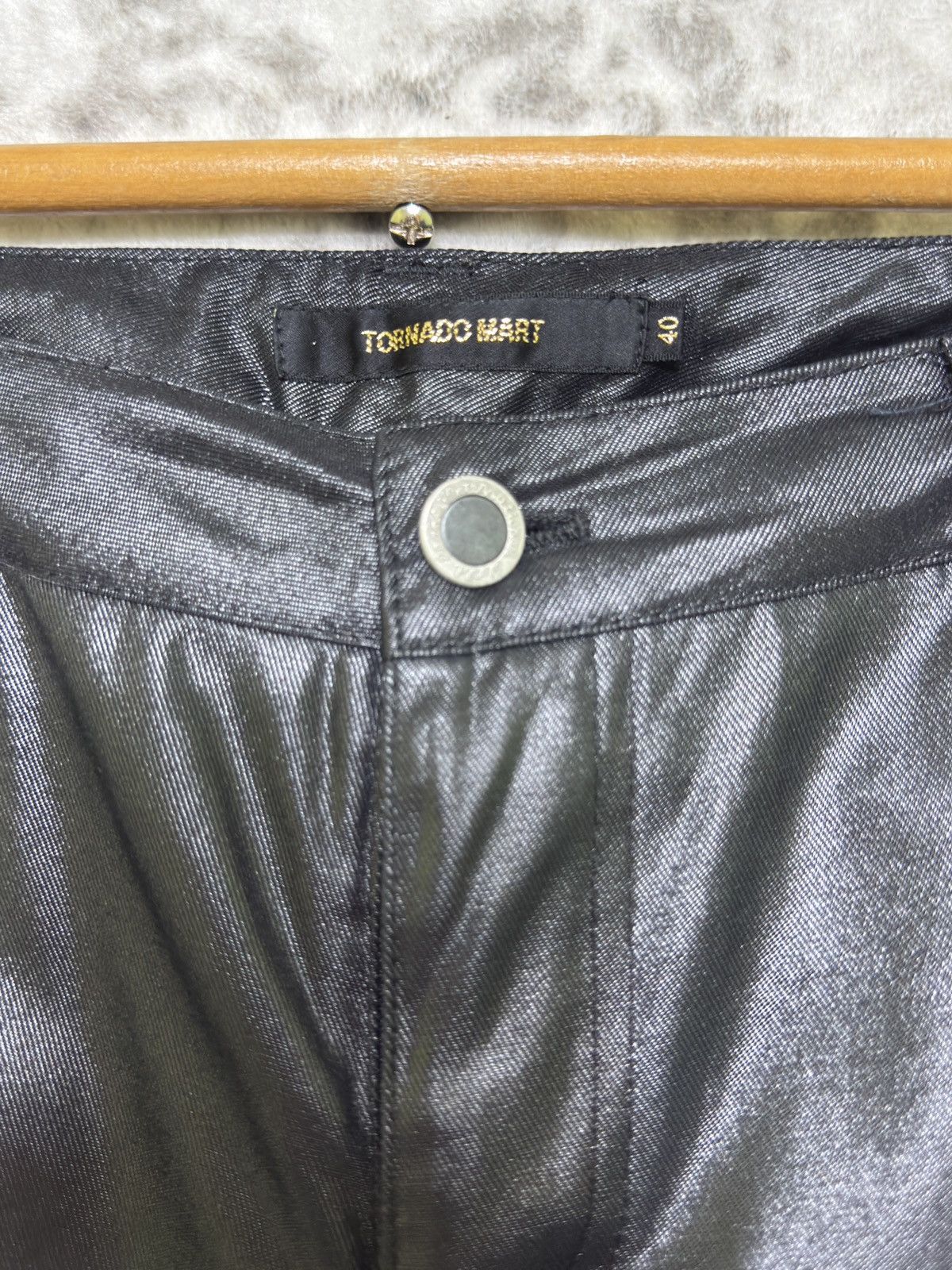 Tornado Mart Vintage Tornado Mart Slim Fit Coated Panel Split Front Pants Size US 29 - 8 Thumbnail