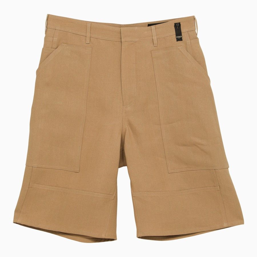 image of Fendi O1D2Blof0424 Shorts In Beige, Men's (Size 30)