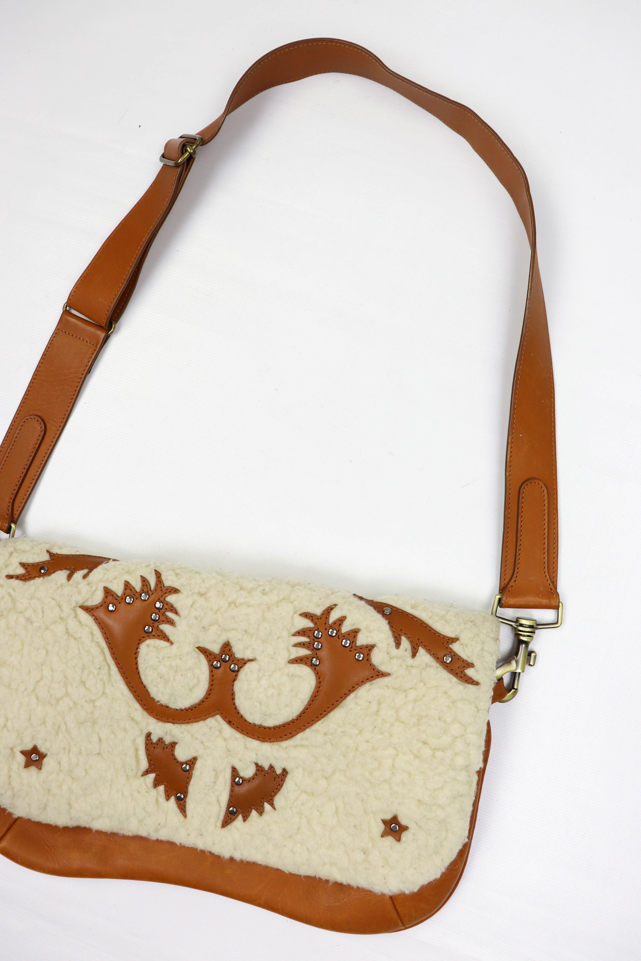Designer × Leather La Stella Tan Beige Leather Crossbody Shoulder Bag Size ONE SIZE - 9 Thumbnail