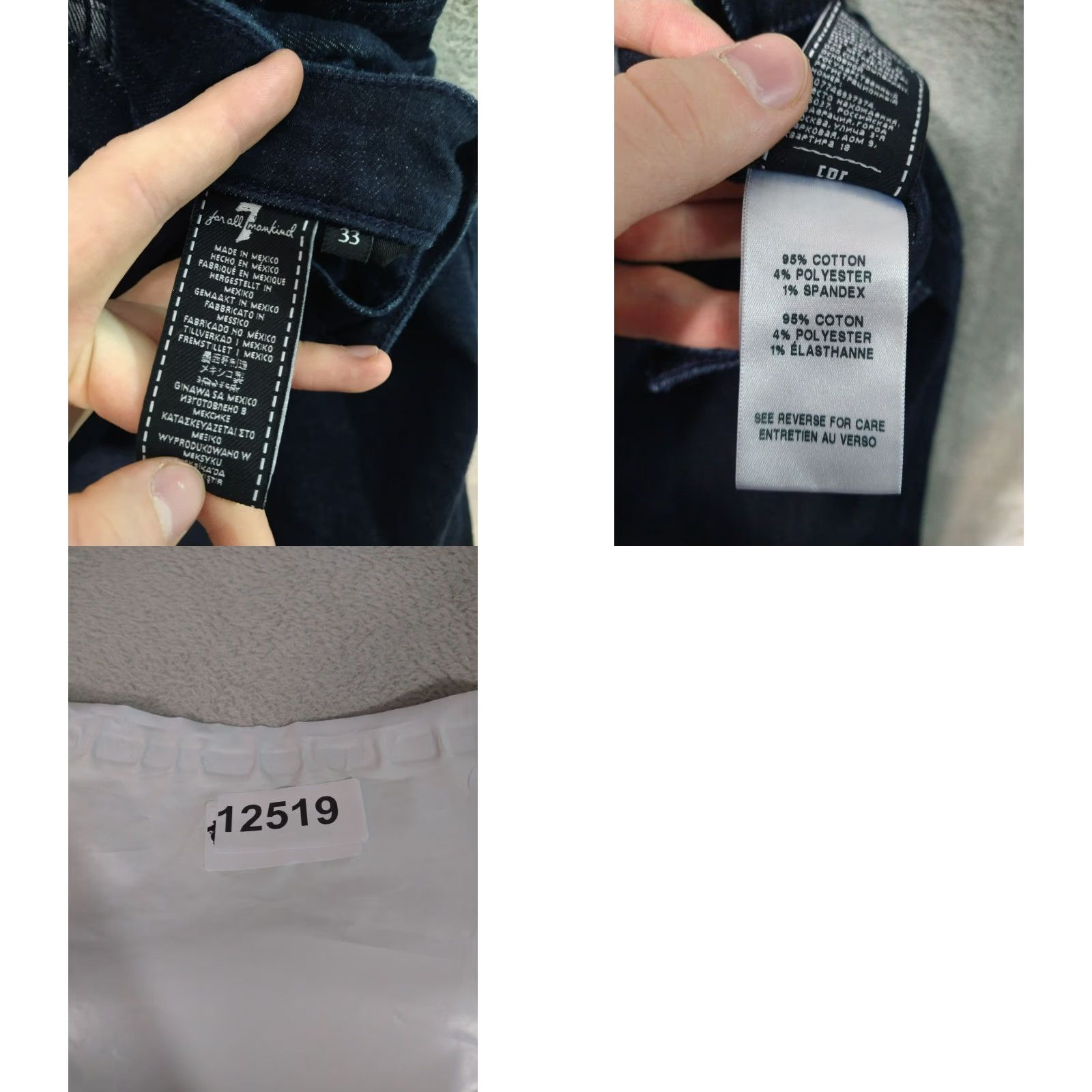 7 For All Mankind 7 For All Mankind Jeans Mens Paxtyn Skinny Mid Rise Stretch 33 x 31 Blue Denim Size US 33 - 8 Thumbnail