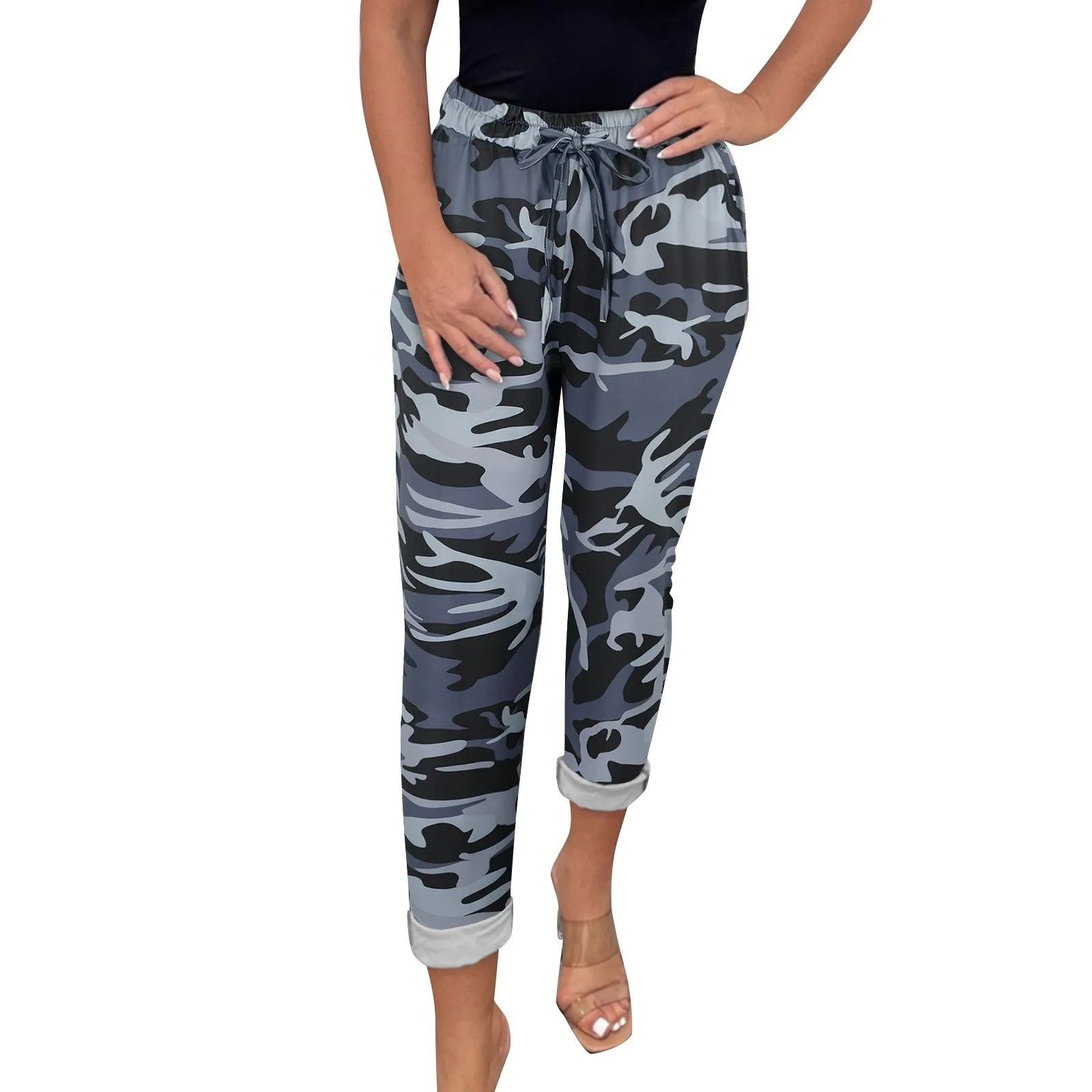 The Unbranded Brand Women's Camo Army Green & Black Jogger Pants Size 26" / US 2 / IT 38 - 5 Thumbnail