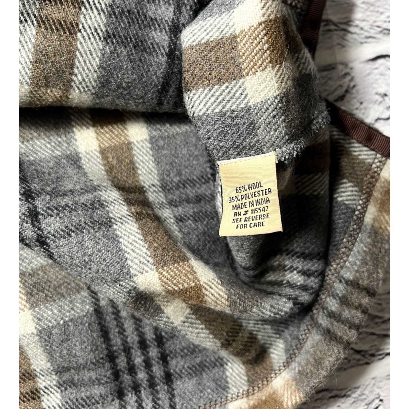Vintage Horn Legend Jacket Mens Wool Plaid Pullover Shirt Jacket Fleece Collar XL Size US XL / EU 56 / 4 - 5 Thumbnail