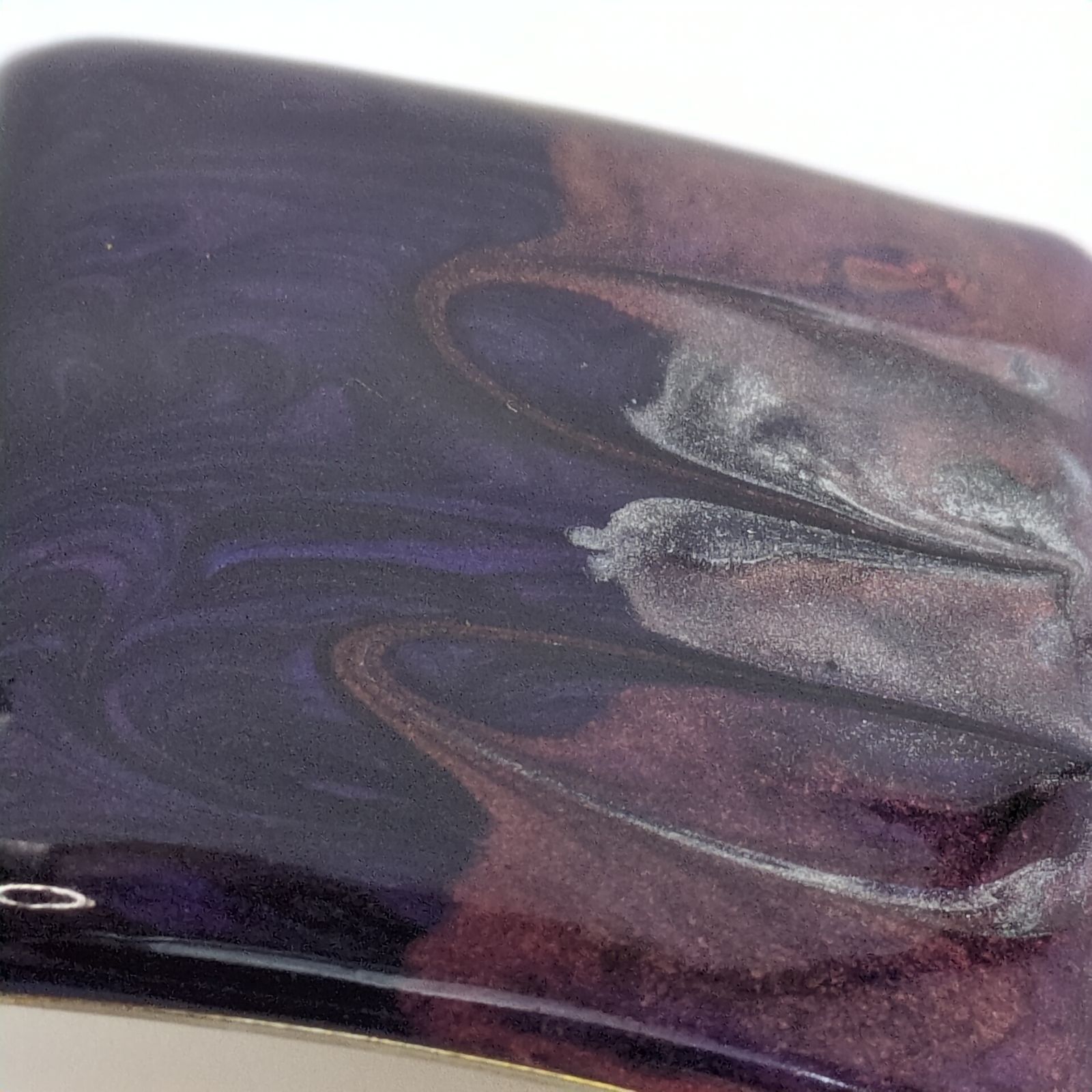 Vintage 1980s Purple Shimmer Swirl Enamel Square Stud Earrings Size ONE SIZE - 6 Thumbnail