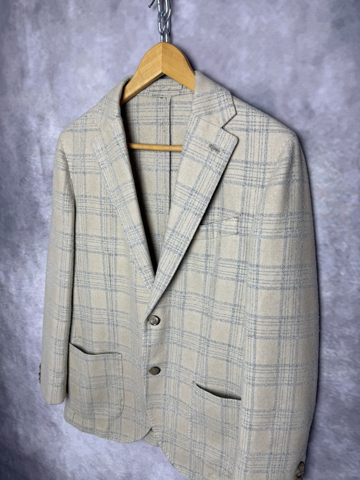 L.B.M. 1911 L.B.M. 1917 Jack Checked Cotton/Wool Blazer Grey size 48R M Size 48R - 3 Thumbnail