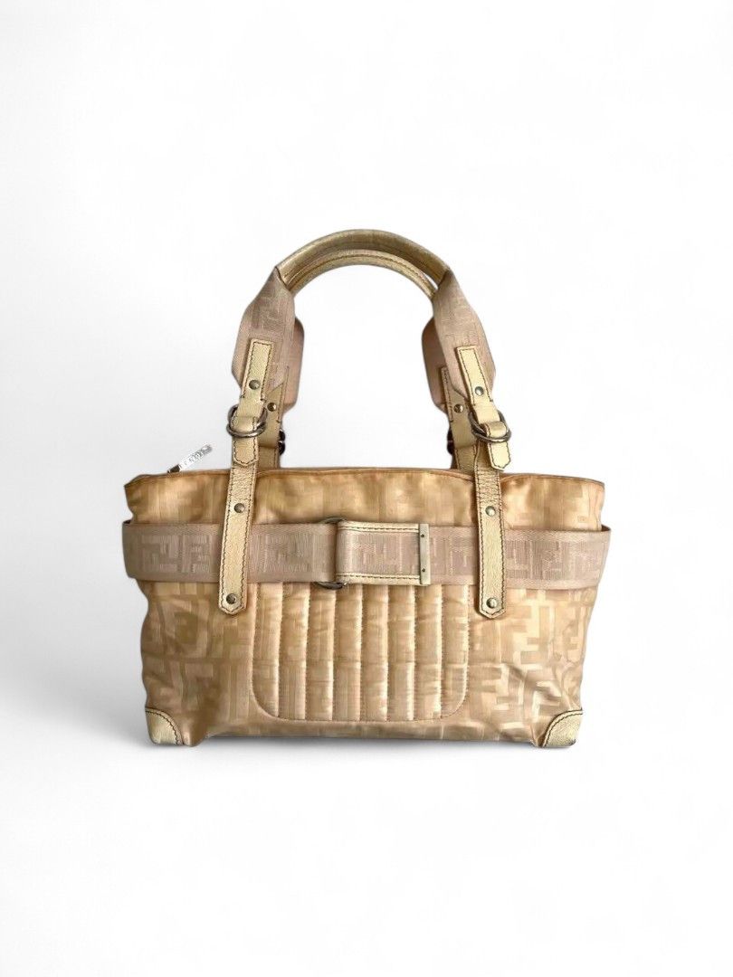 Fendi Fendi - Zucca Pattern Pink Leather Handbag Shoulder Bag FF Size ONE SIZE - 1 Thumbnail