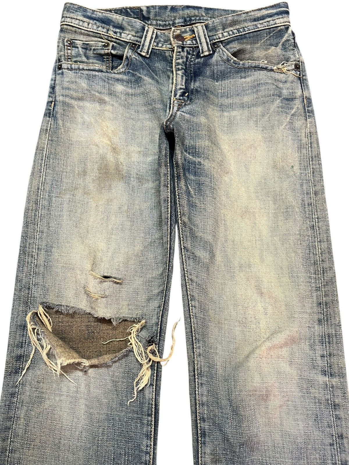 Japanese Brand Vintage GLheart Faded Mudwash Distressed Denim Size US 29 - 2 Thumbnail