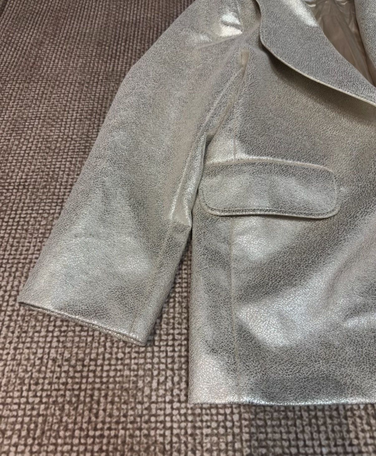 Sefr Sefr Crackled Metallic Champagne Gold Blazer K23 Size US M / EU 48-50 / 2 - 3 Thumbnail