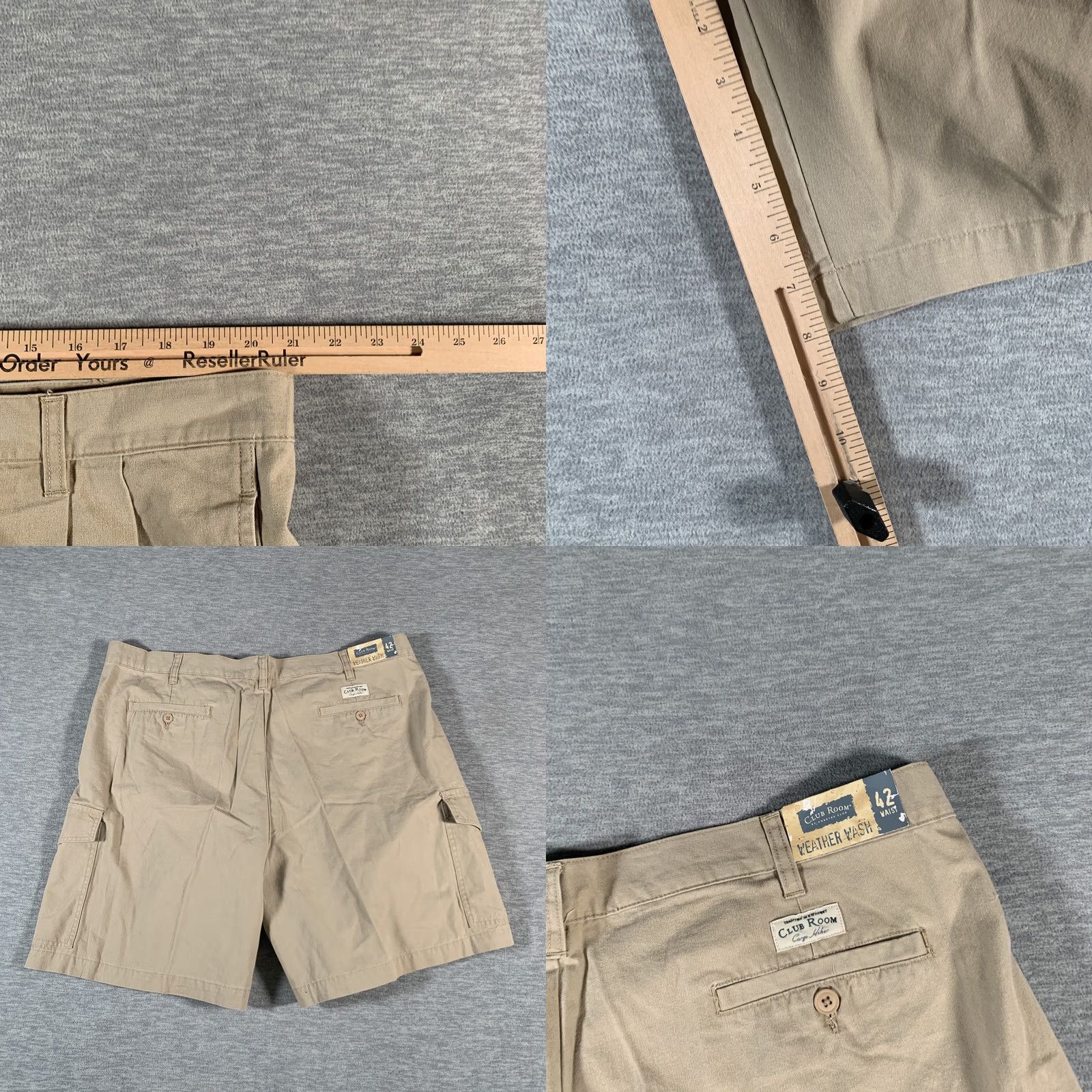Club Room Club Room Cargo Shorts Mens 42 Khaki Weather Wash Canvas Outdoor Utility NWT Size US 42 / EU 58 - 8 Thumbnail