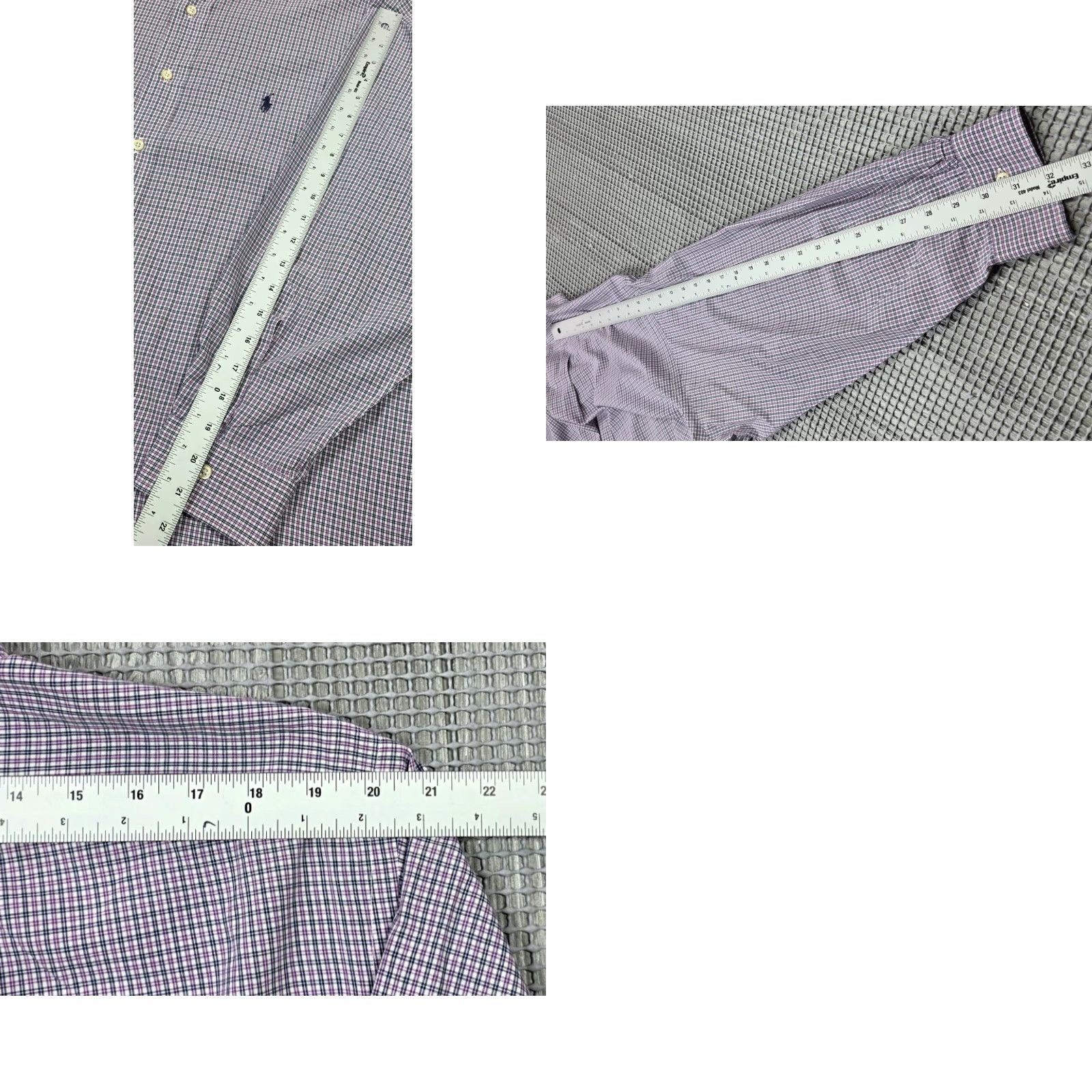 Polo Ralph Lauren VINTAGE Polo Ralph Lauren Blaire Shirt Long Sleeve Button-Up Plaid Yarmouth 90s 17-32/33 Purple White Mens Regular OCBD Ox ford Cloth Size US XL / EU 56 / 4 - 9 Thumbnail