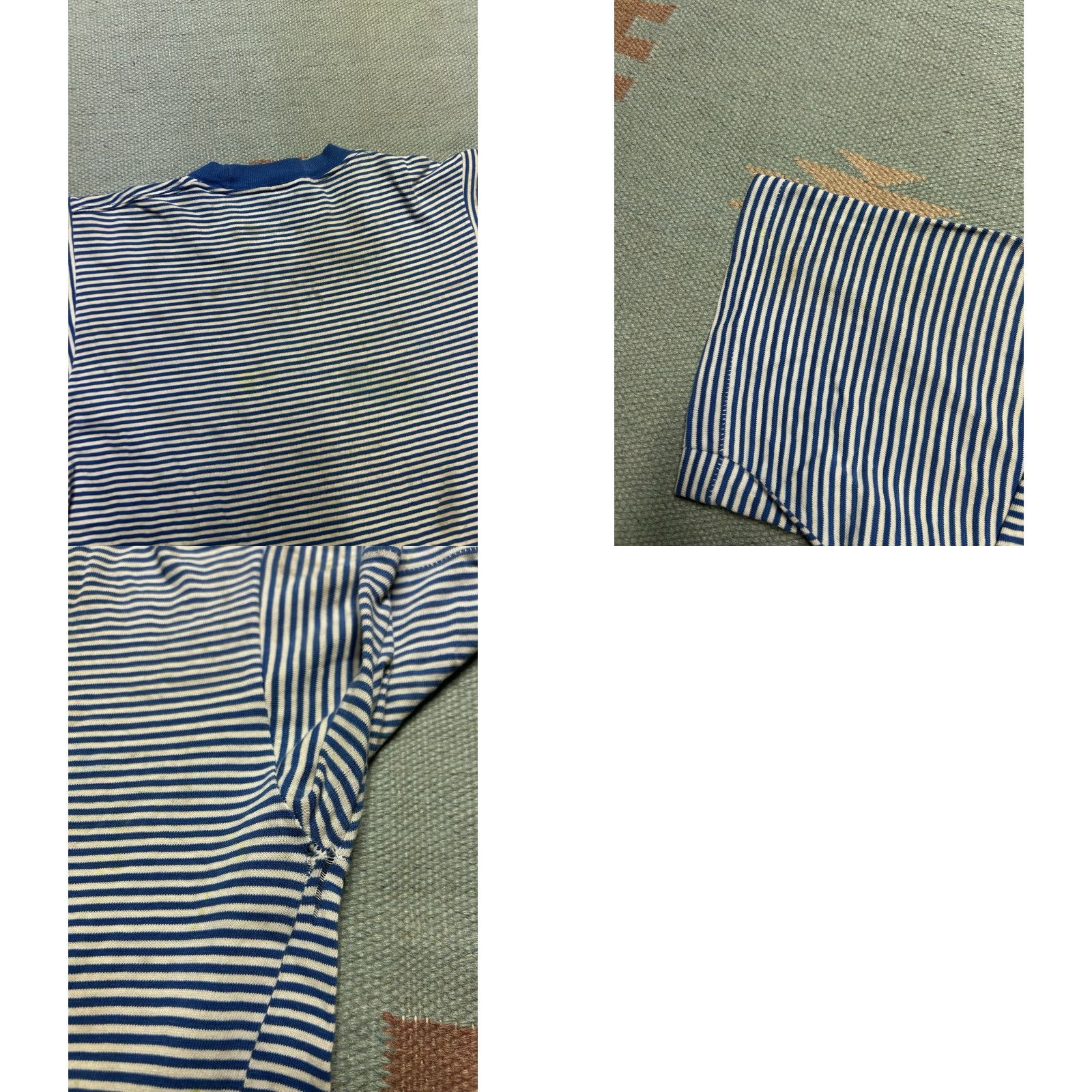 Vintage VINTAGE TownCraft T-Shirt Striped Grunge Blue Penneys Penneys Towncraft Mens S Small Shirt Size US S / EU 44-46 / 1 - 9 Thumbnail