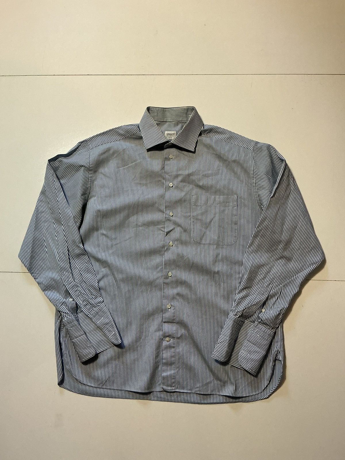 Armani Collezioni Armani Collezioni Made In Italy Striped Button Dress Shirt Size US L / EU 52-54 / 3 - 1 Thumbnail