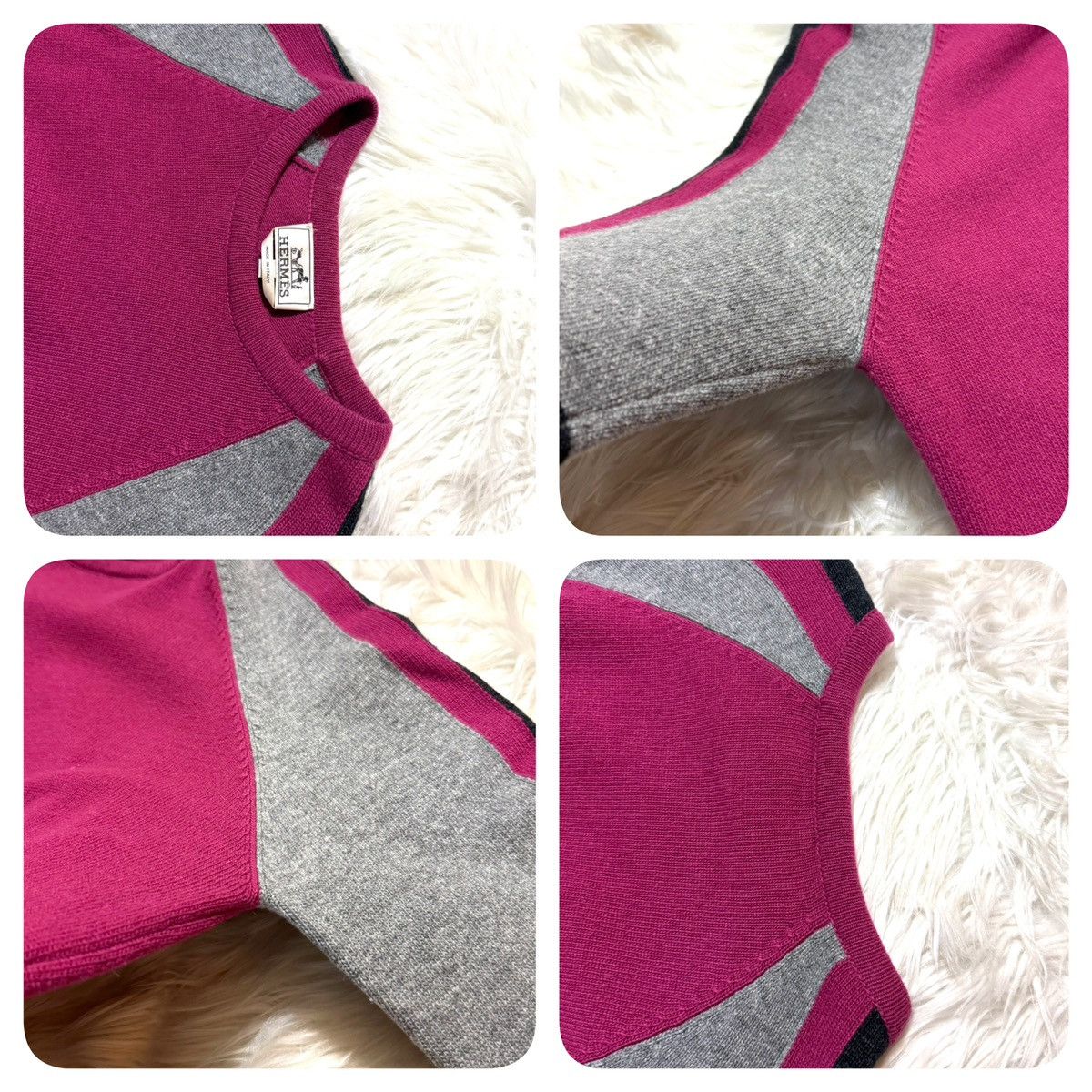Hermes Hermes color-switched border sweater, L, Size US L / EU 52-54 / 3 - 3 Thumbnail