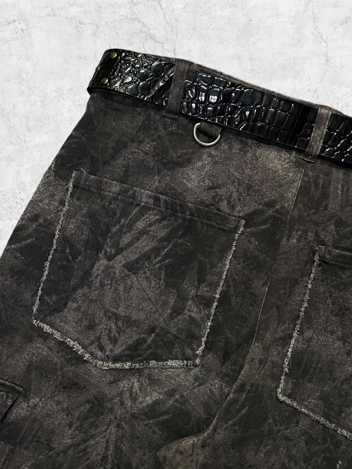 Designer × Japanese Brand × Vintage Slash Number Japan Smoke Cargo Pants With Belt Size US 32 / EU 48 - 12 Thumbnail