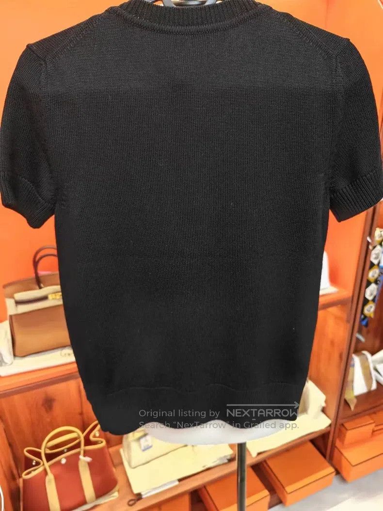 Hermes Hermes Ladies' top 001 black short-sleeve knit sweater, ca Size XS / US 0-2 / IT 36-38 - 9 Thumbnail