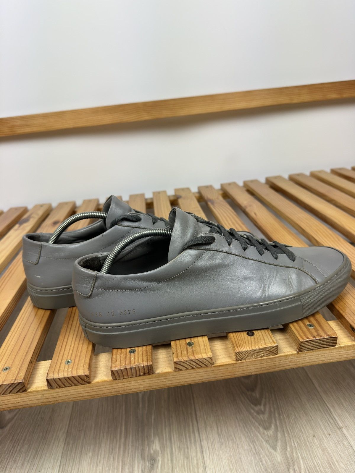 Common Projects Common Projects Achilles Low Gray Leather Shoes Size US 11.5 / EU 44-45 - 5 Thumbnail