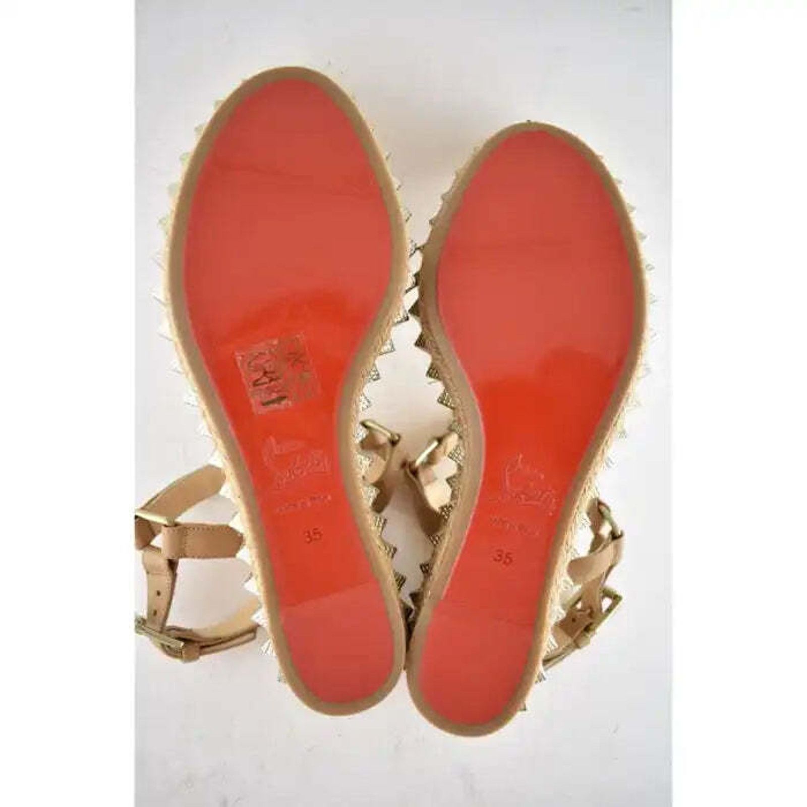 Christian Louboutin Pyraclou 60 Cuir Brown Platform Wedge Sandal Heel Pump 35 Size US 5 / IT 35 - 12 Thumbnail