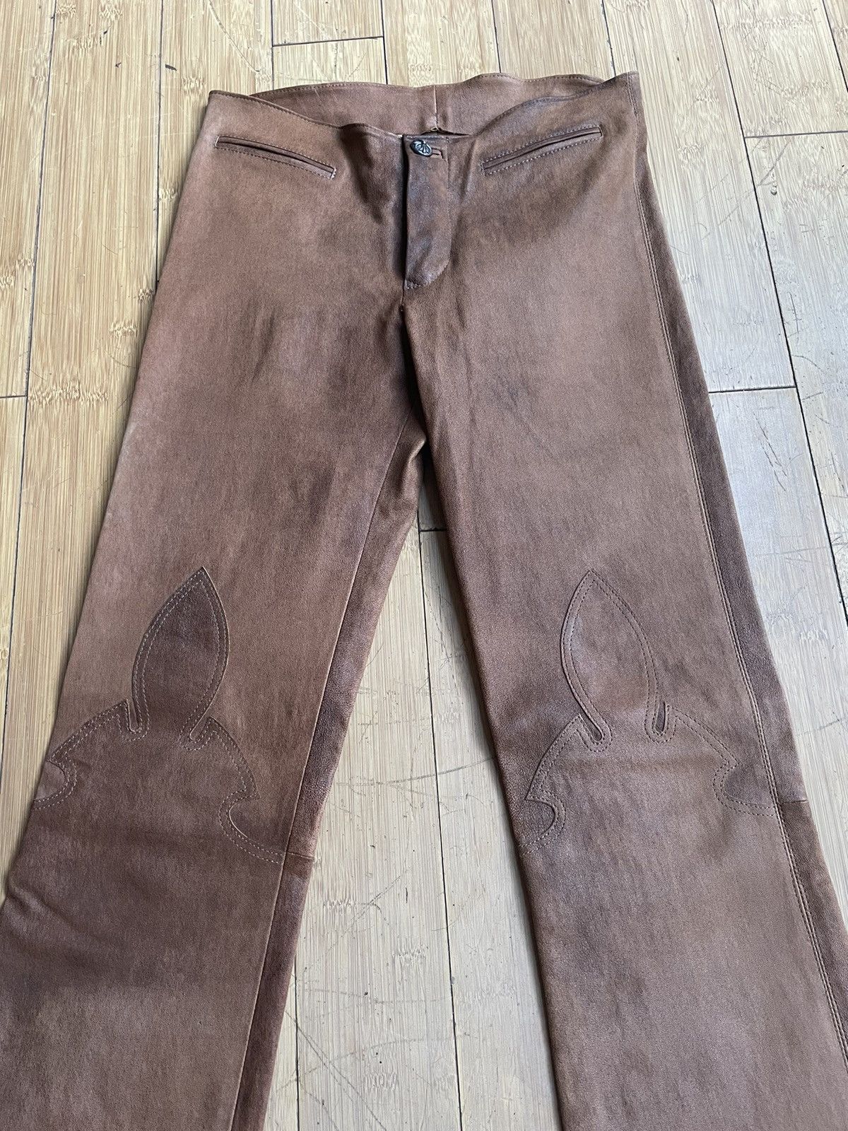 Chrome Hearts Chrome Hearts Brown Leather Pants Size 26" / US 2 / IT 38 - 3 Thumbnail
