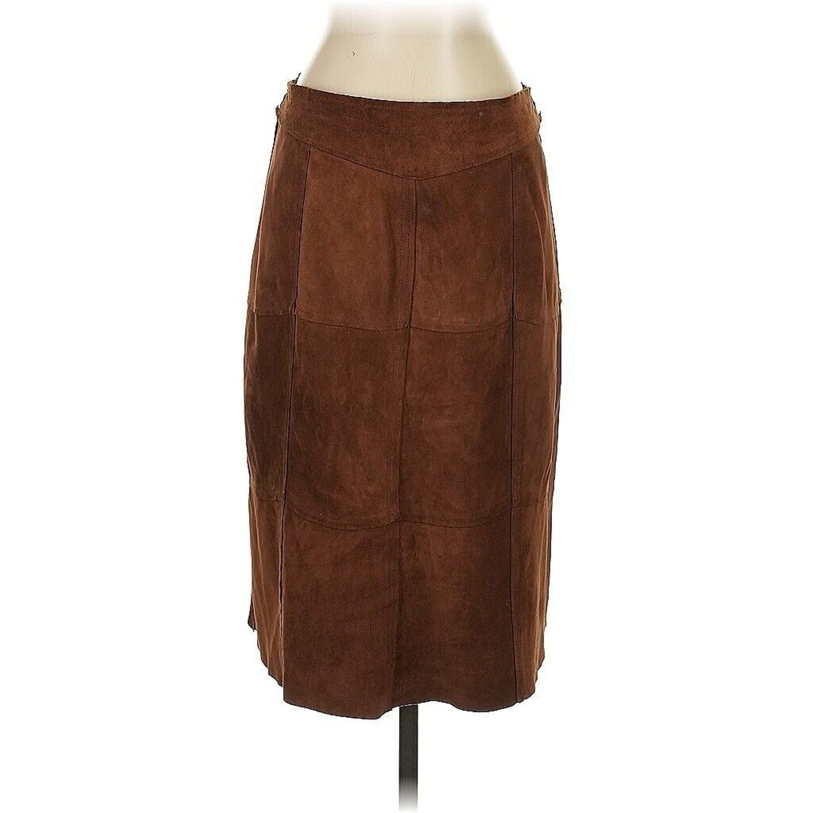 Gap Gap Chocolate Brown Suede Leather Button Front Midi Skirt 4 Size 27" / US 4 / IT 40 - 2 Thumbnail