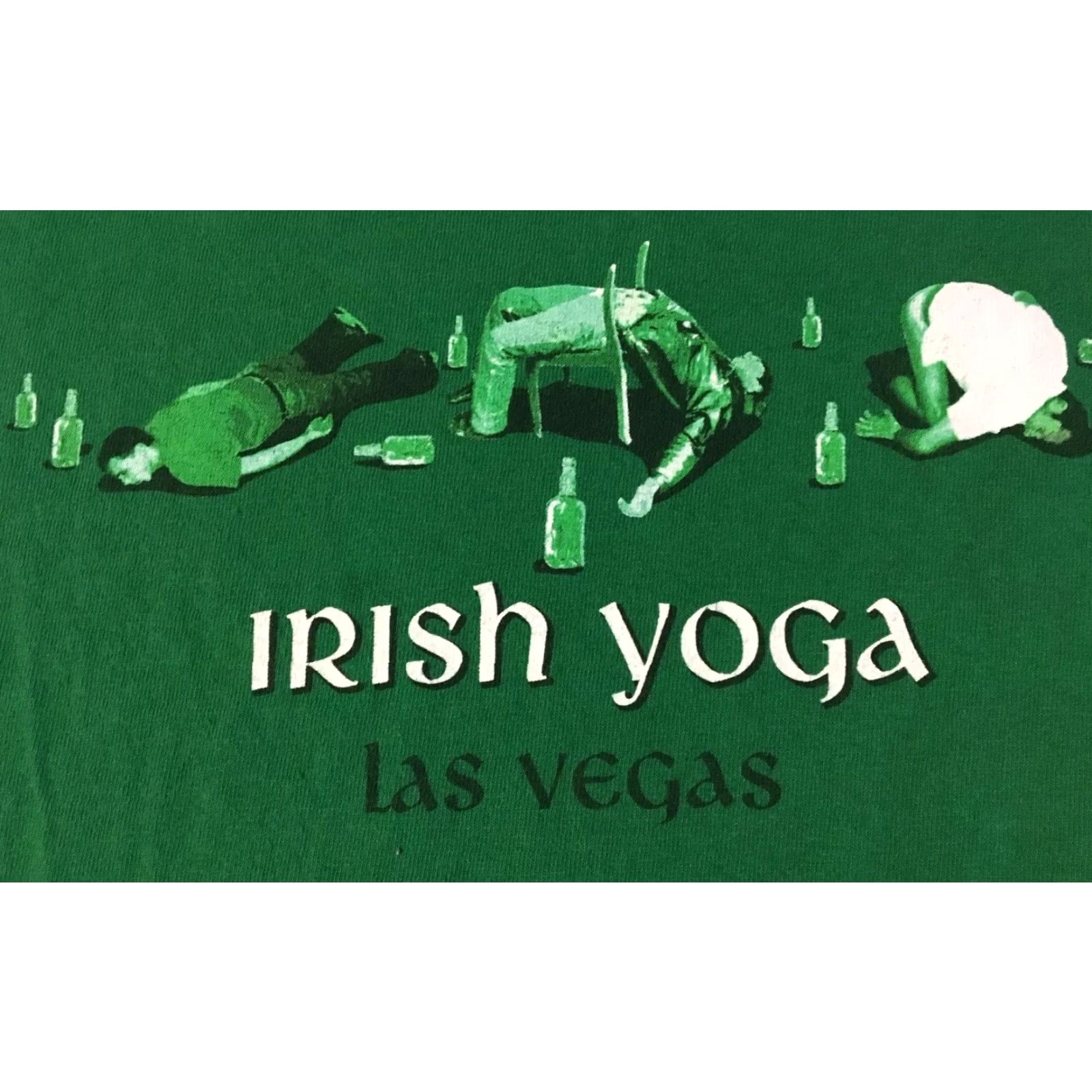 Delta VINTAGE Las Vegas Irish Yoga Shirt S Green 90s Funny Beer Strip MGM City Dad Mens T-Shirt Short Sleeve Size US S / EU 44-46 / 1 - 2 Thumbnail