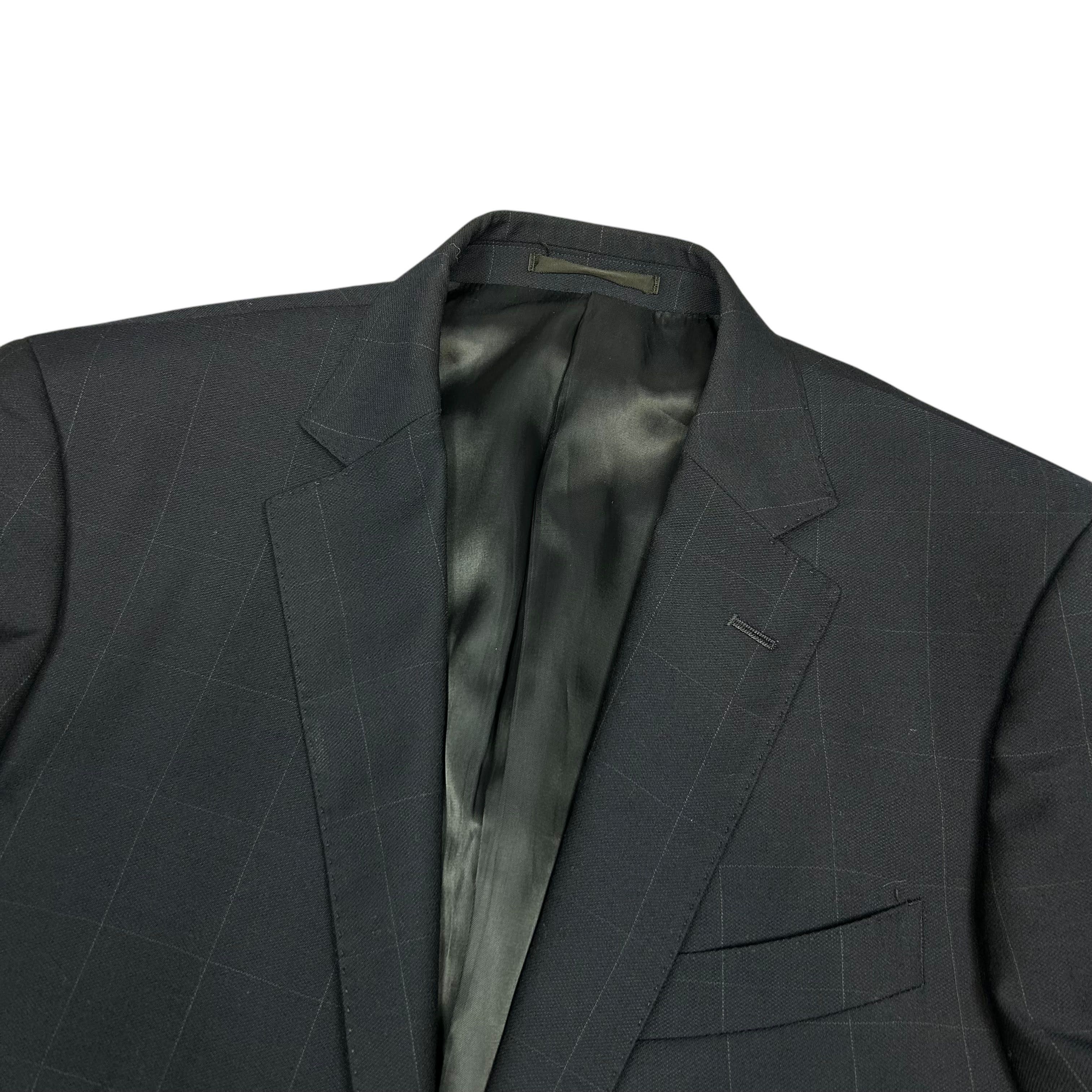 Boggi Boggi Milano Navy Blue Check Blazer Wool 52 Size 42R - 4 Thumbnail