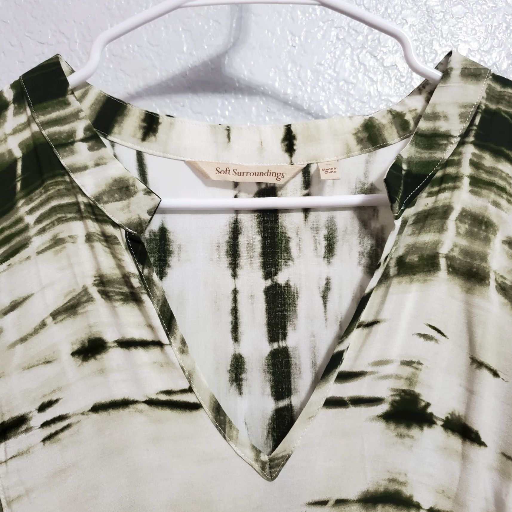 Soft Surroundings VINTAGE Soft Surroundings Melody Maxi Dress Women 1X Green Tie Dye Pockets Side Zip Boho Size XL / US 12-14 / IT 48-50 - 4 Thumbnail
