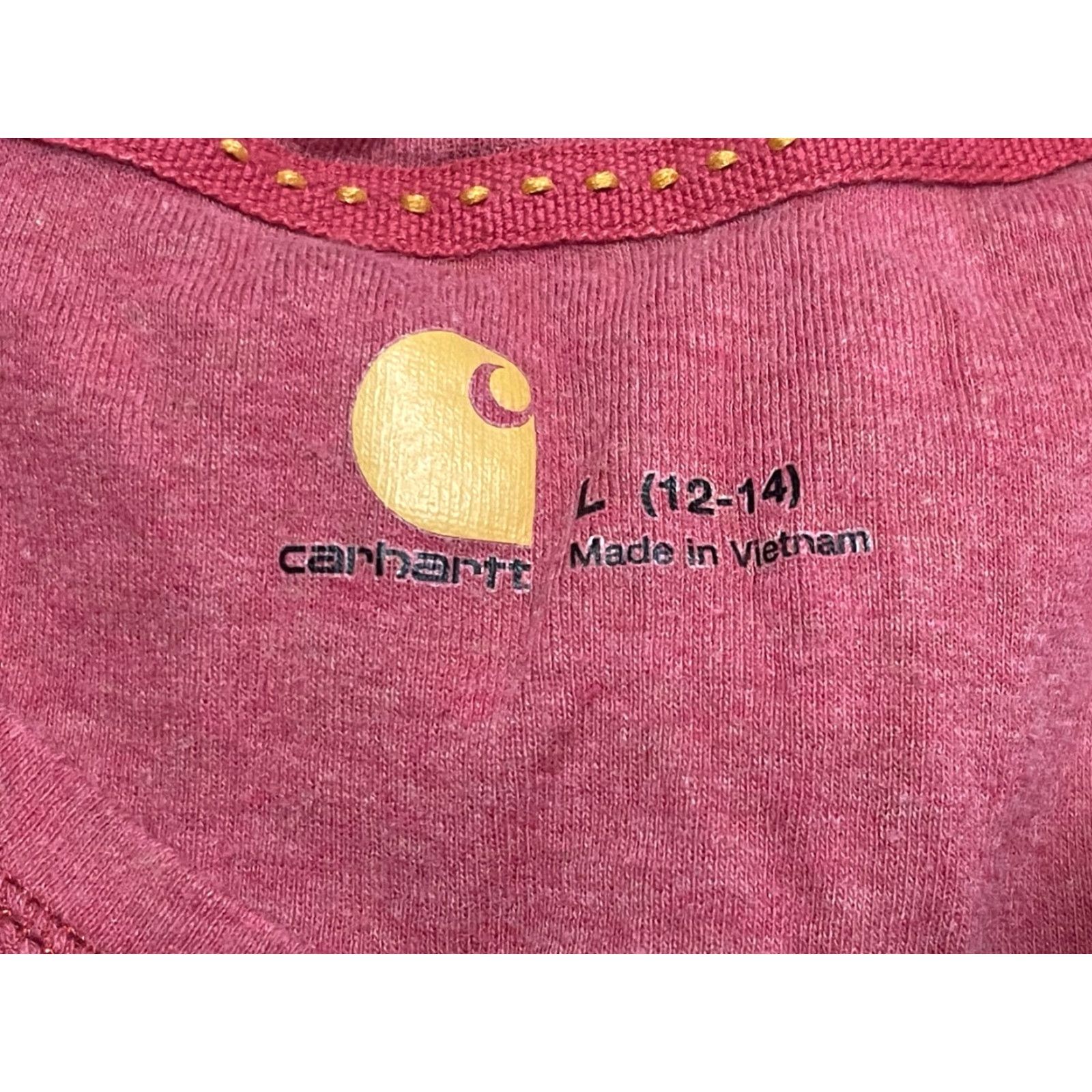 Carhartt Carhartt Shirt Women L Red V-Neck Shot Sleeve T-Shirt; Pullover Casual Solid Modern Basic Fall Spring Summer Regular Size L / US 10 / IT 46 - 5 Thumbnail