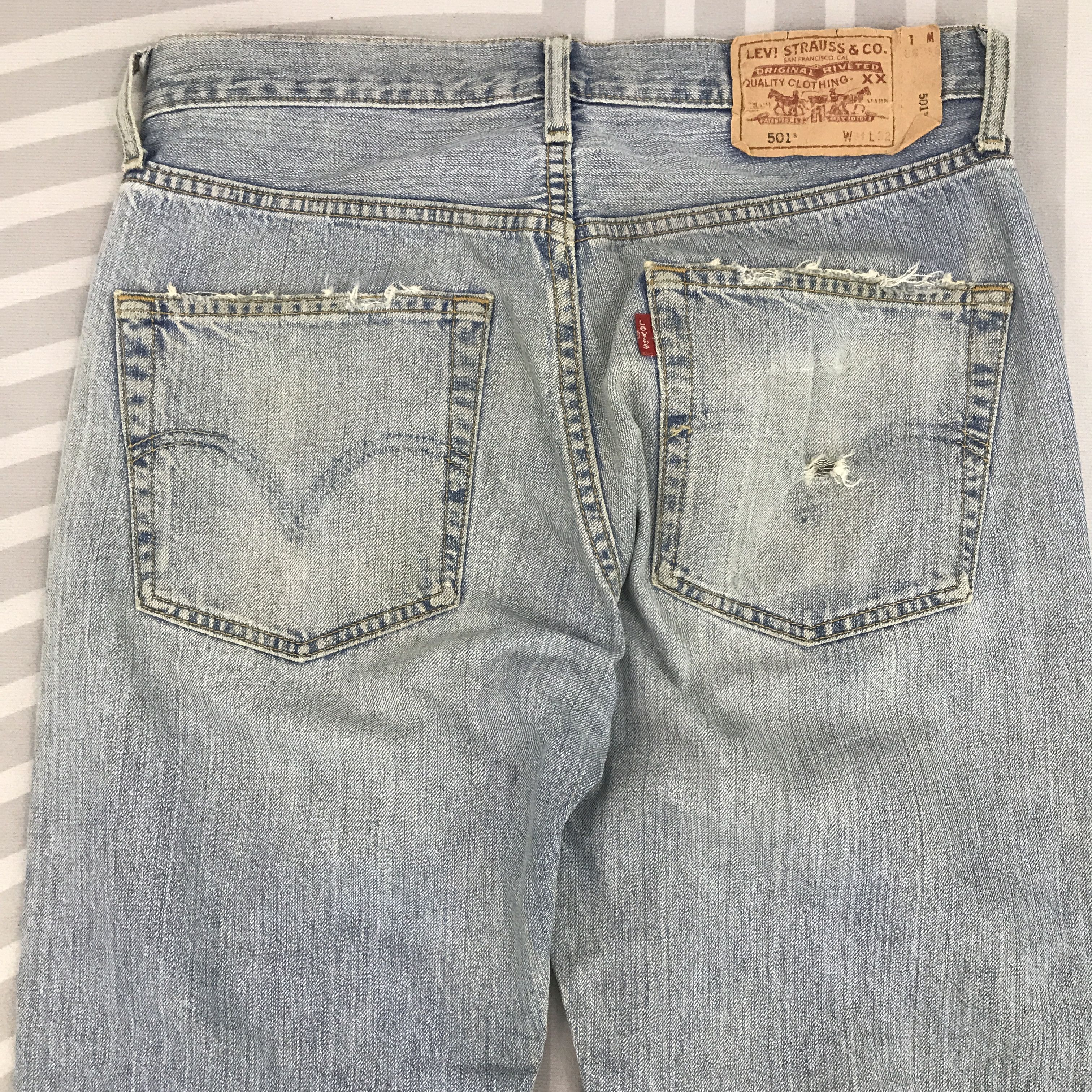 Levi's × Vintage Vintage Levi's 501 Distressed Denim jeans pants Size US 30 / EU 46 - 5 Thumbnail