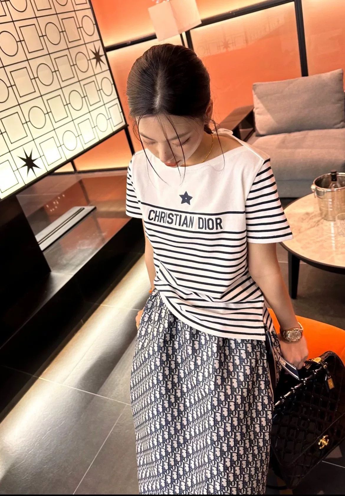 Dior Dior Black White Stripe Star Short Sleeve Size XS / US 0-2 / IT 36-38 - 1 Thumbnail