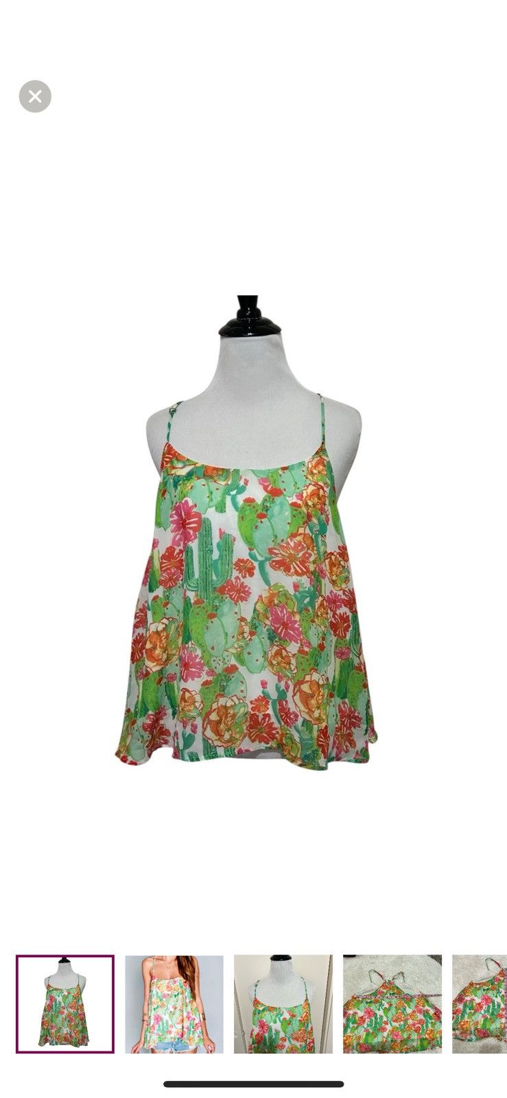 Show Me Your MuMu Show me your mumu small cactus print tank top Size S / US 4 / IT 40 - 1 Thumbnail