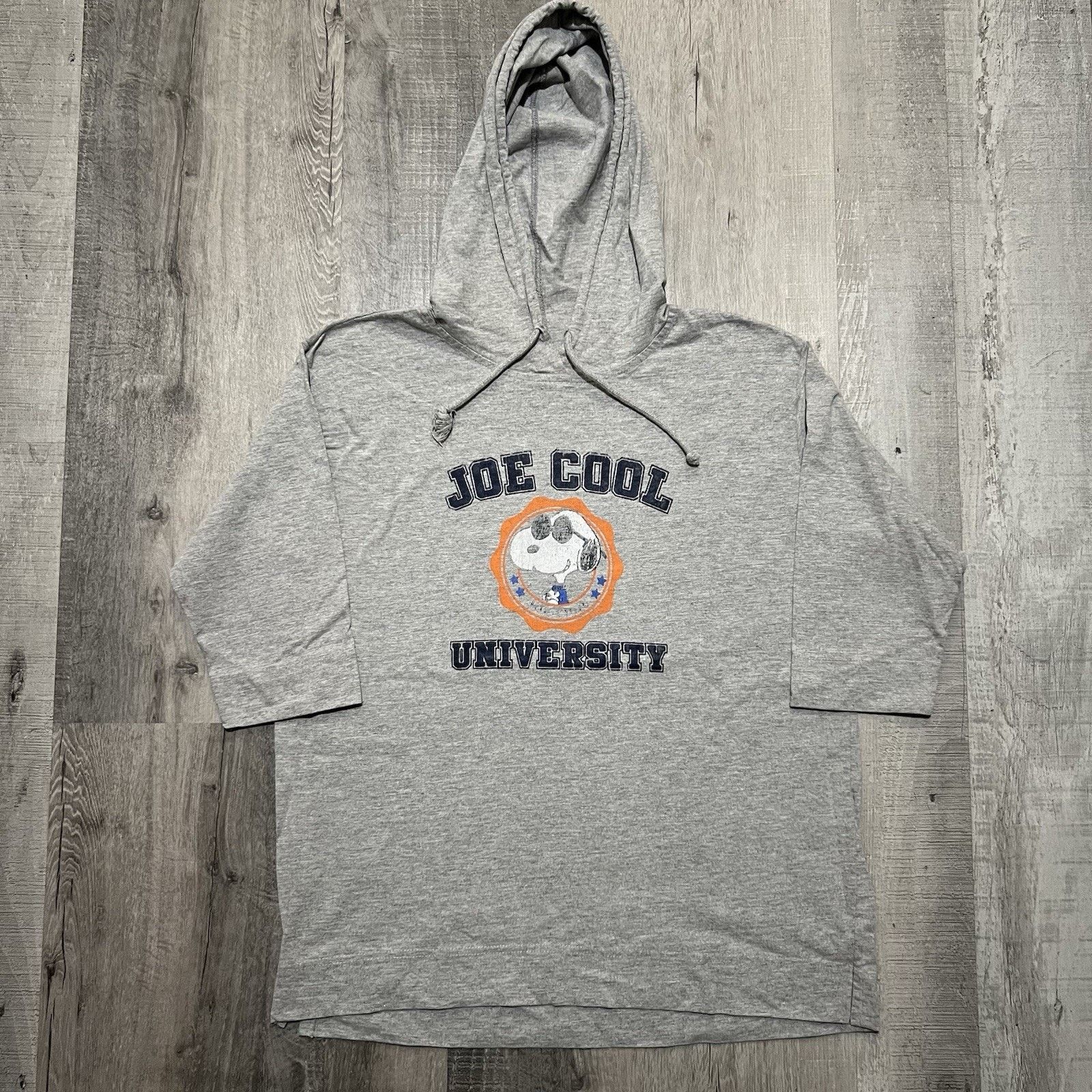 Peanuts VTG Peanuts Joe Cool University Hooded Shirt Grey Schulz M Size US M / EU 48-50 / 2 - 1 Thumbnail