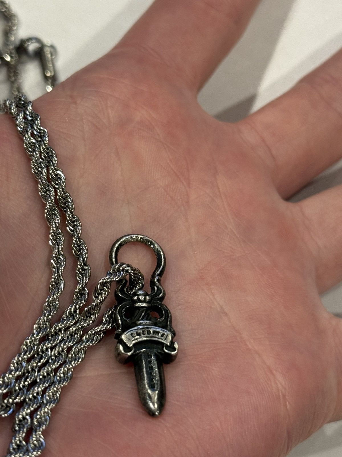 Chrome Hearts Chrome Hearts Dagger Pendant Silver Rope Chain Necklace 925 Size ONE SIZE - 7 Thumbnail