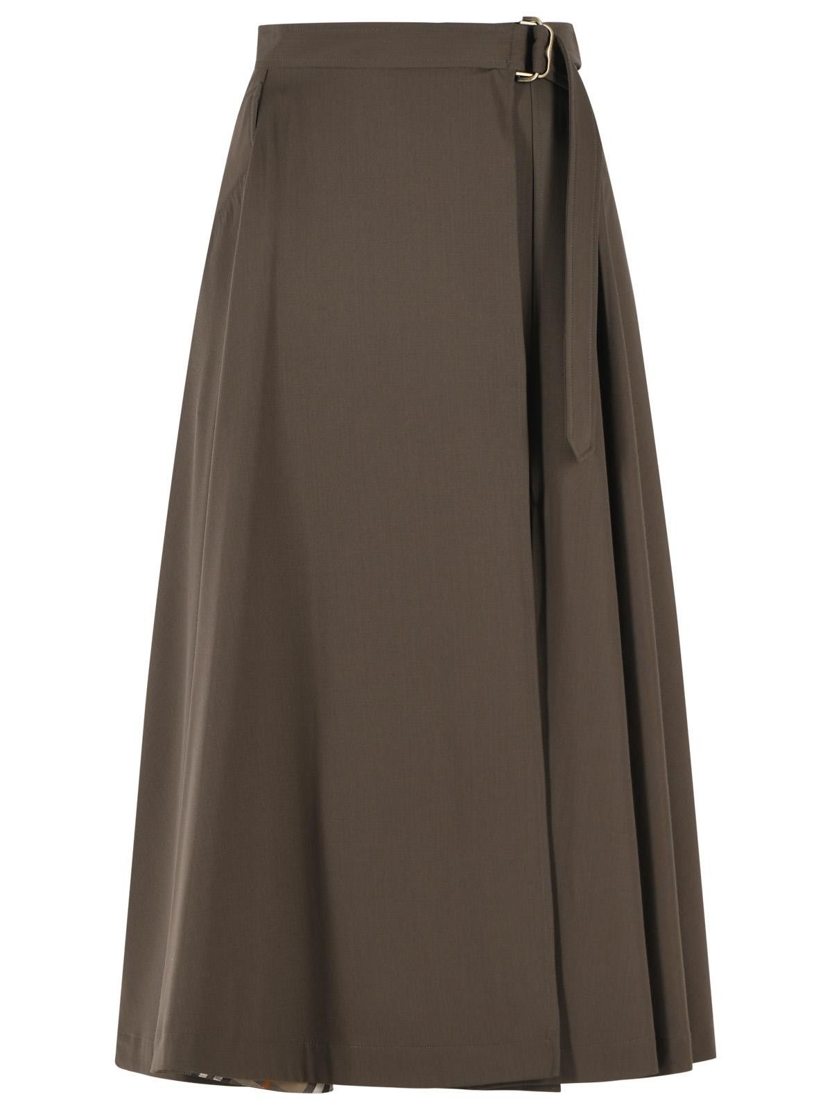 Burberry 'belina' Green Wool Skirt, Women's (Size 27)