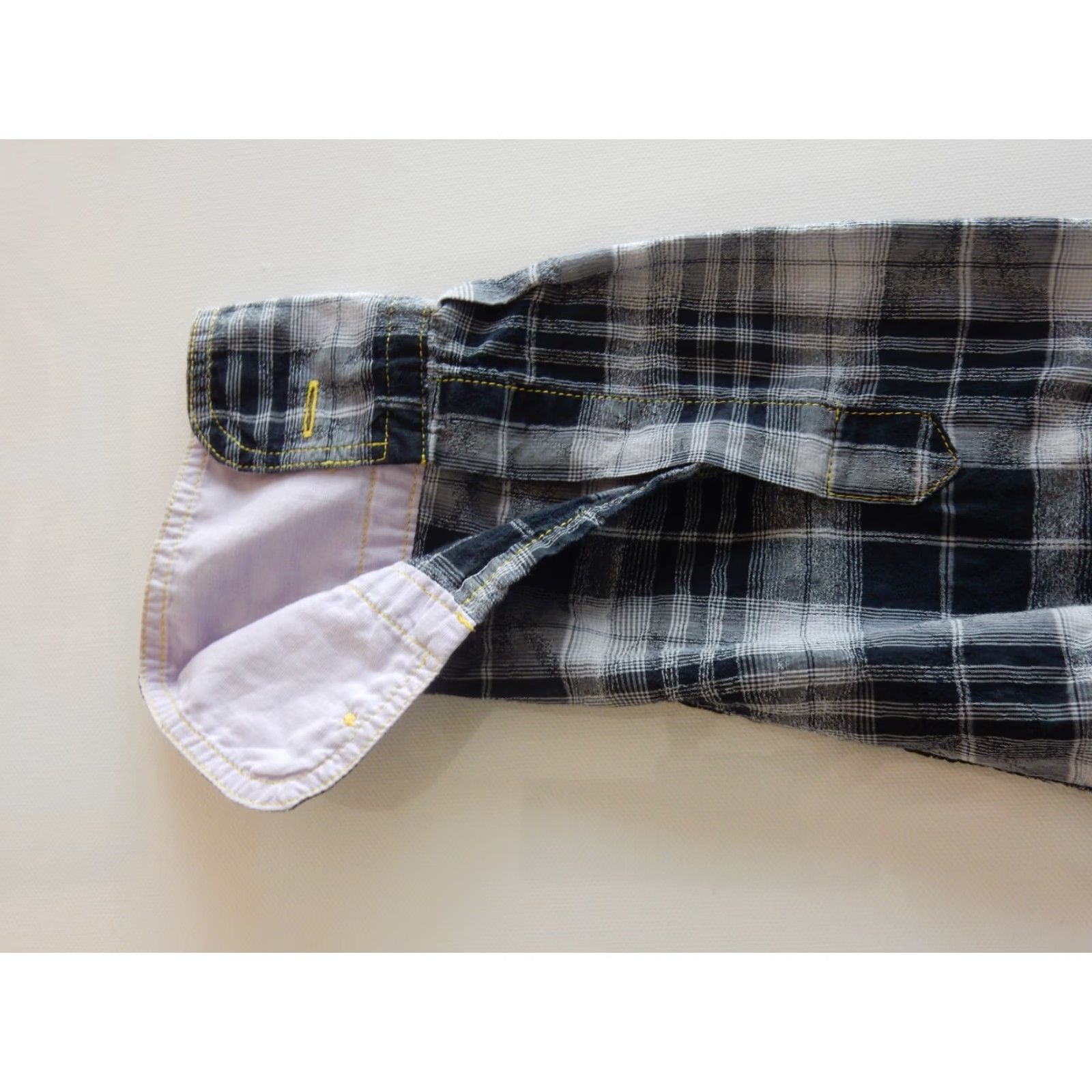 Vintage Arnold Zimberg Men's Button Front Shirt M Gray Plaid Cotton Long Sleeve Size US M / EU 48-50 / 2 - 2 Thumbnail
