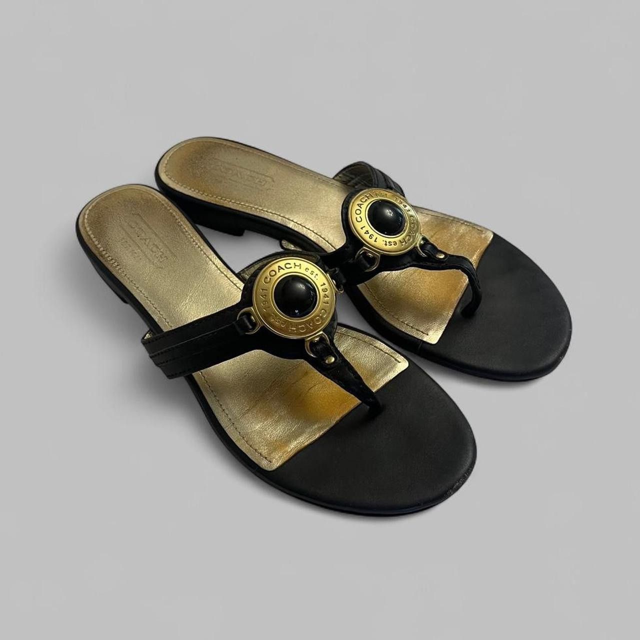Coach vintage black & gold coach sandals size 7.5 Size US 7.5 / IT 37.5 - 1 Thumbnail