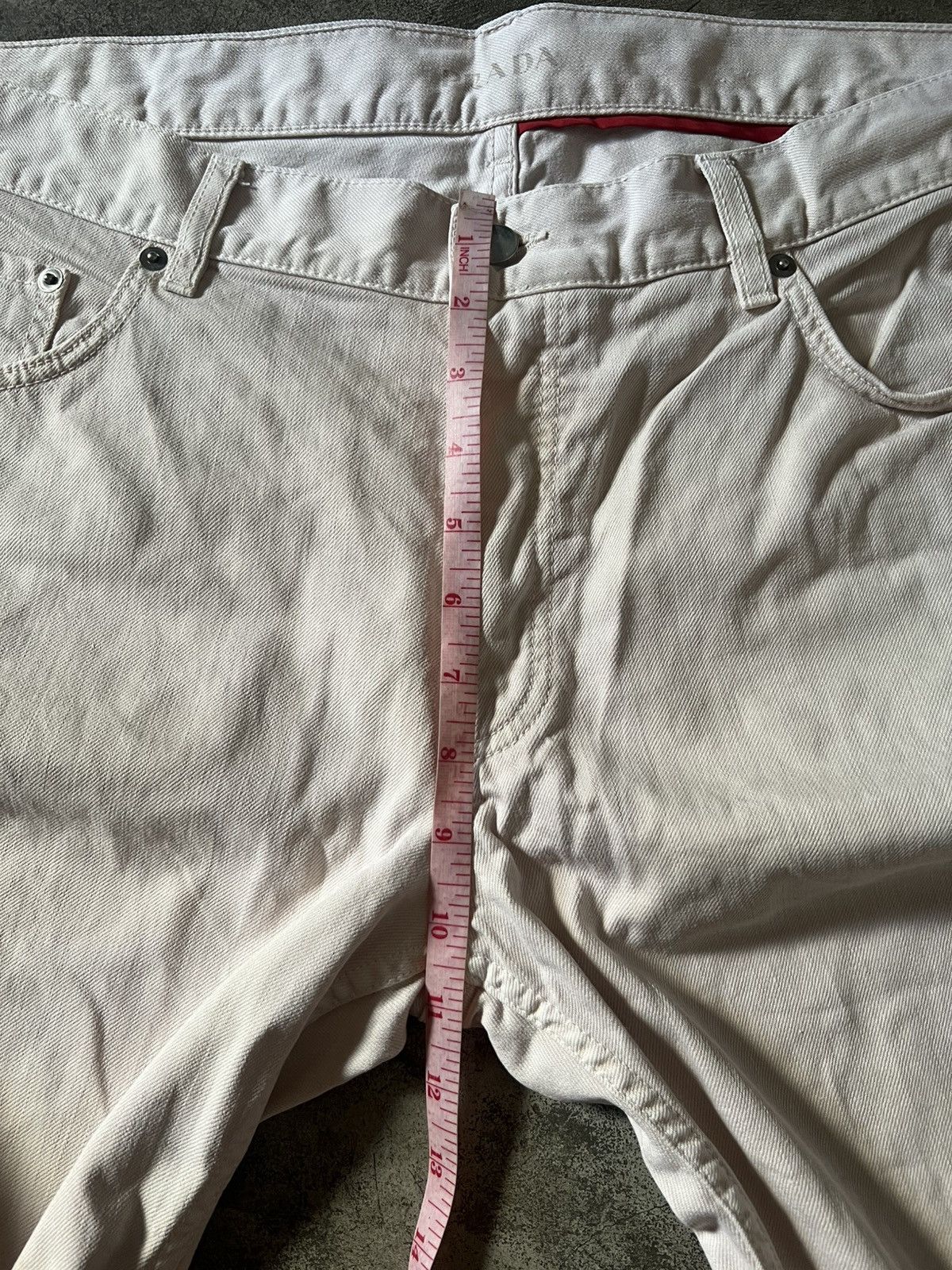 Prada Prada Small Logo Cream Classic Fit Denim Jeans Size US 36 / EU 52 - 12 Thumbnail