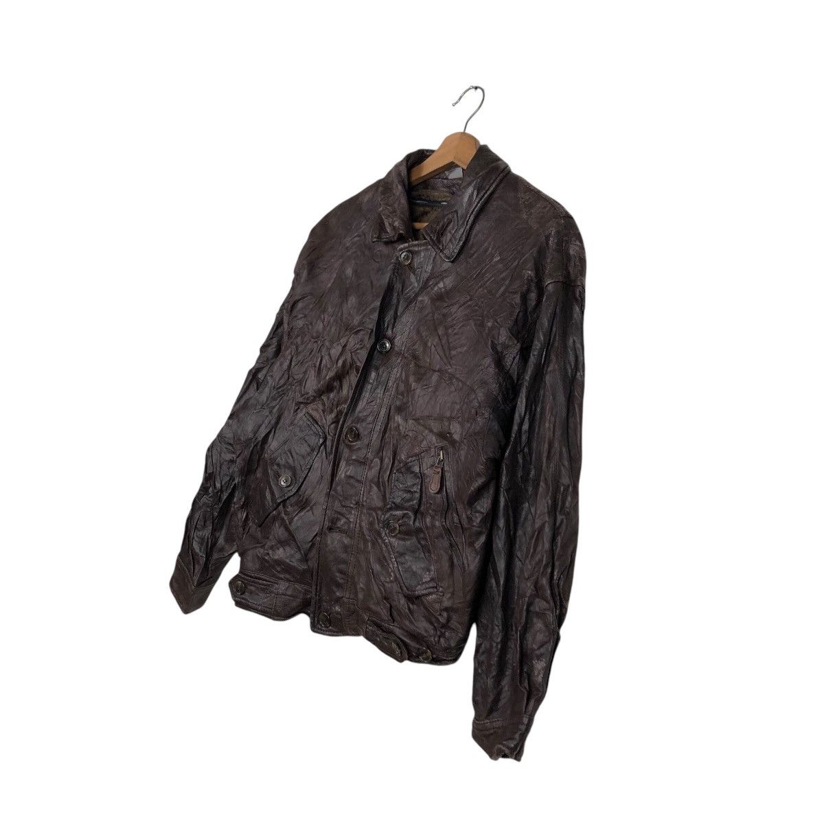 Japanese Brand 📌Vintage Leather Jacket Intermezzo Blanket Issey Miyake Size US L / EU 52-54 / 3 - 3 Thumbnail