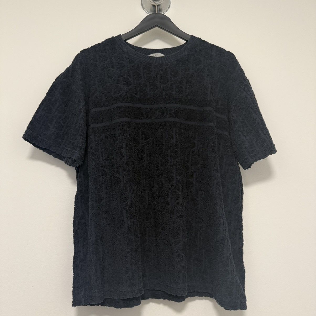 Dior Dior Navy Oblique Towel T-Shirt Sz Medium Size US M / EU 48-50 / 2 - 1 Thumbnail