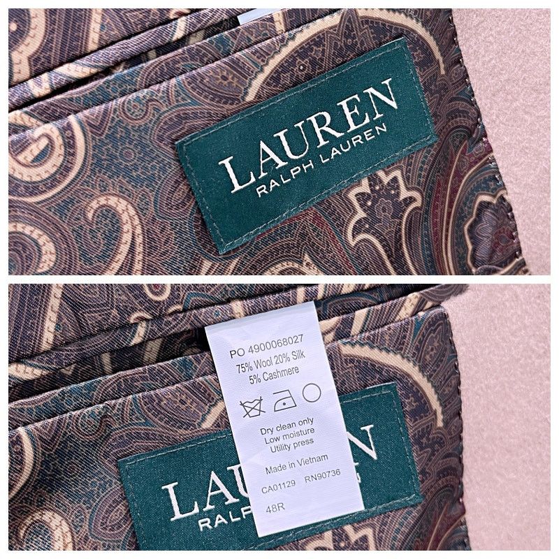 Lauren Ralph Lauren LRL Ralph Lauren Flannel Sport Coat Tan Wool Blend Mens 48R Size 48R - 9 Thumbnail