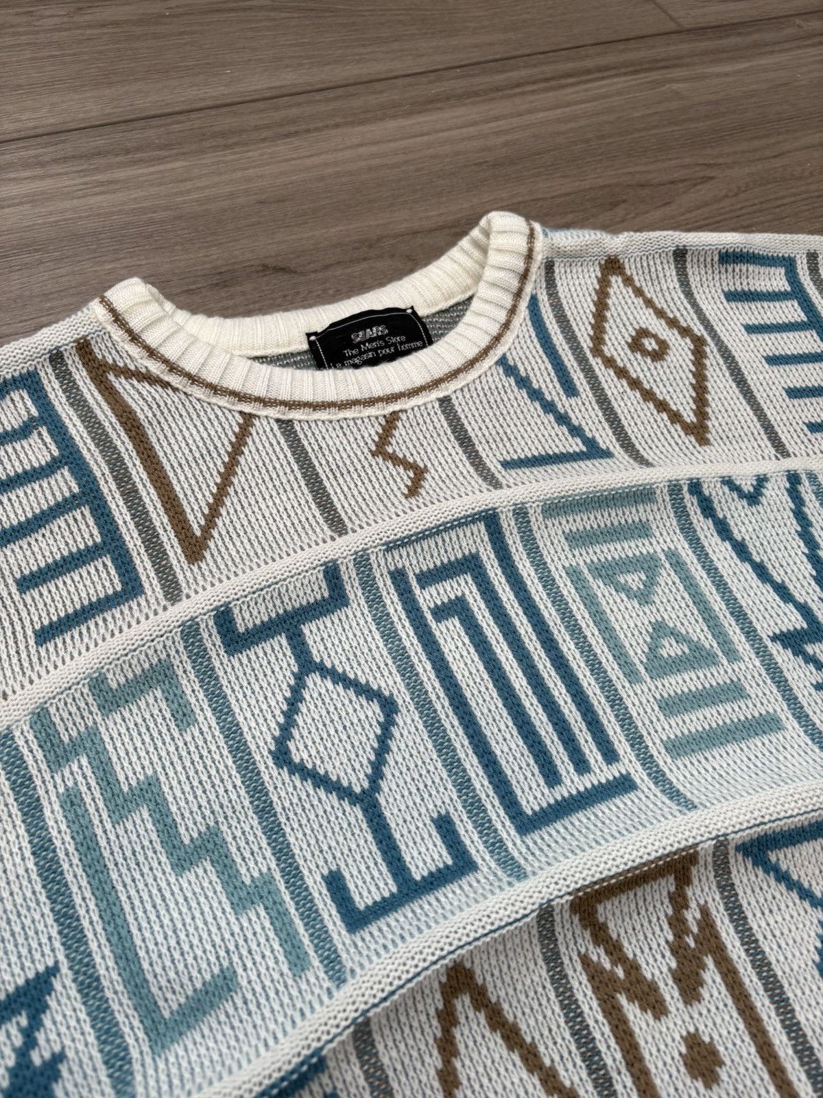 Sears × Vintage Vintage Sears Abstract Shapes Sweater Large Size US L / EU 52-54 / 3 - 1 Thumbnail