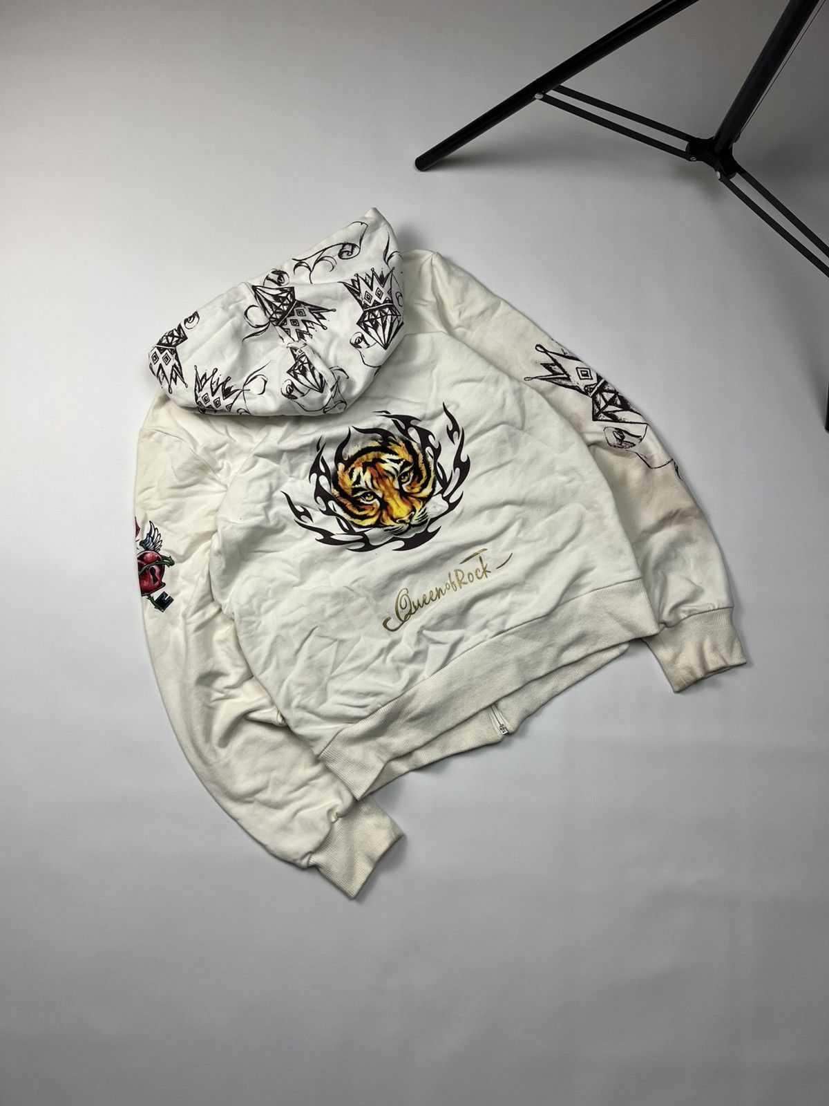 If Six Was Nine LGB IfSixWasNine Ed Hardy Style Leopard Fur Faux Zip Hoodie Size M / US 6-8 / IT 42-44 - 9 Thumbnail